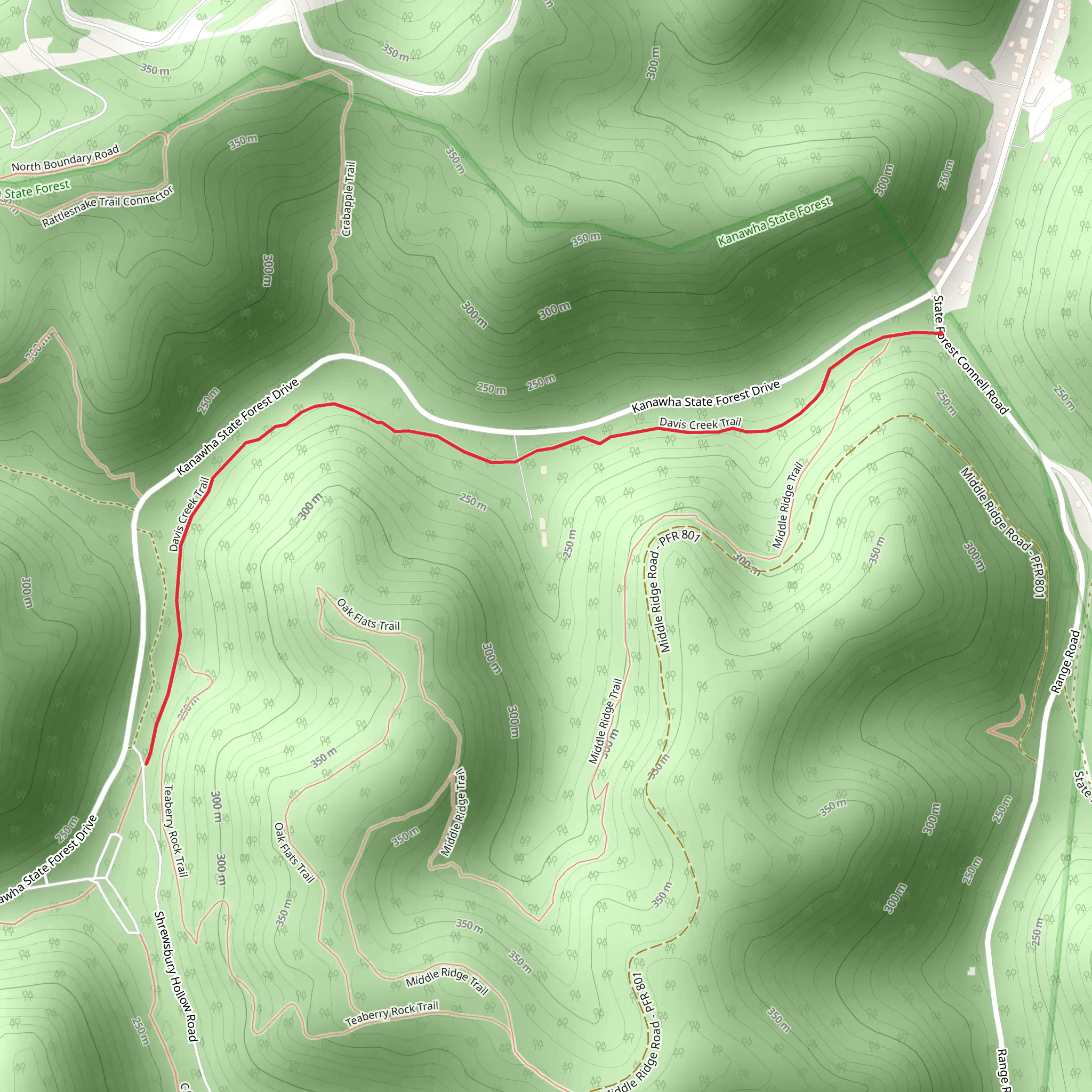 Davis Creek Trail mobile static map