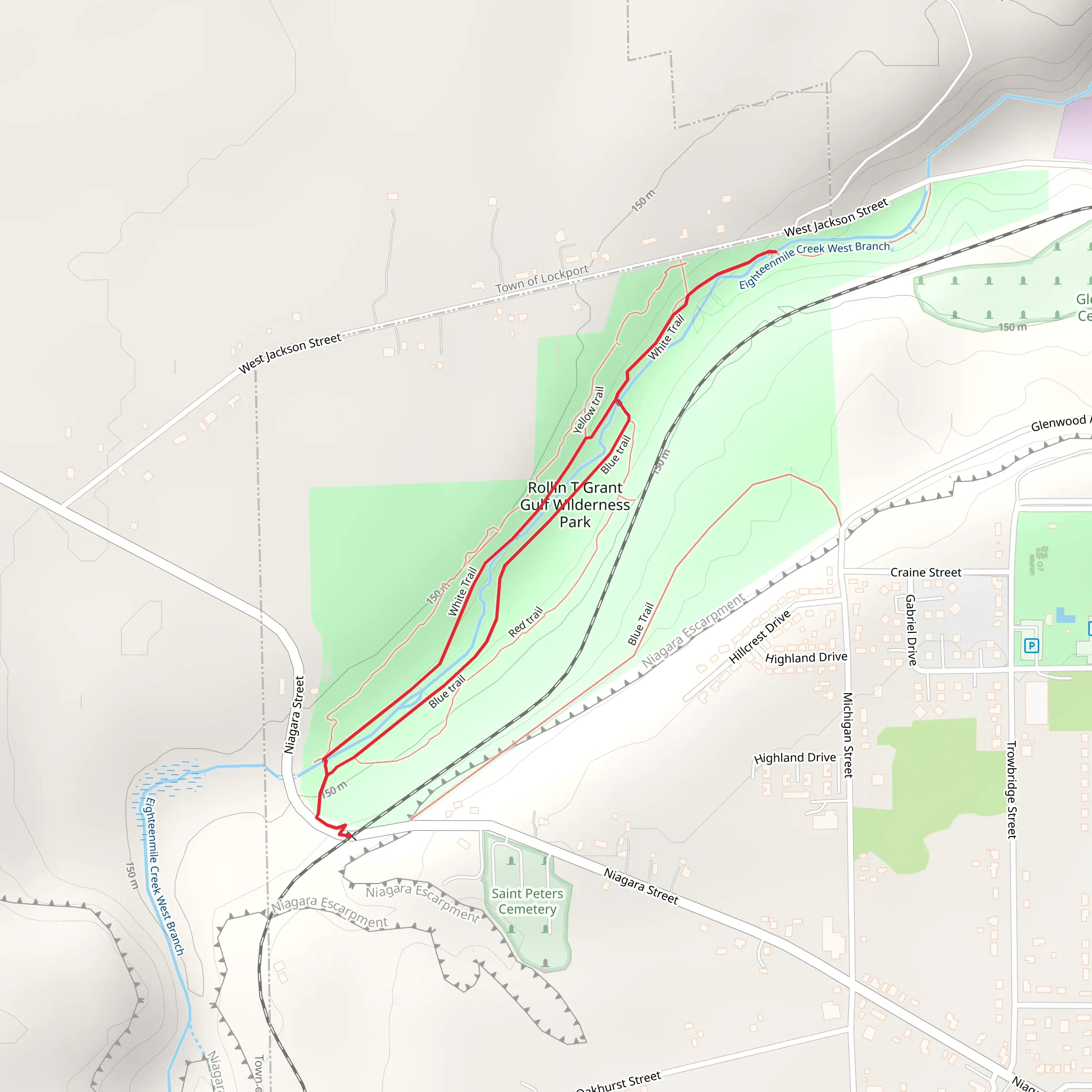Eighteenmile Creek West Branch Loop mobile static map