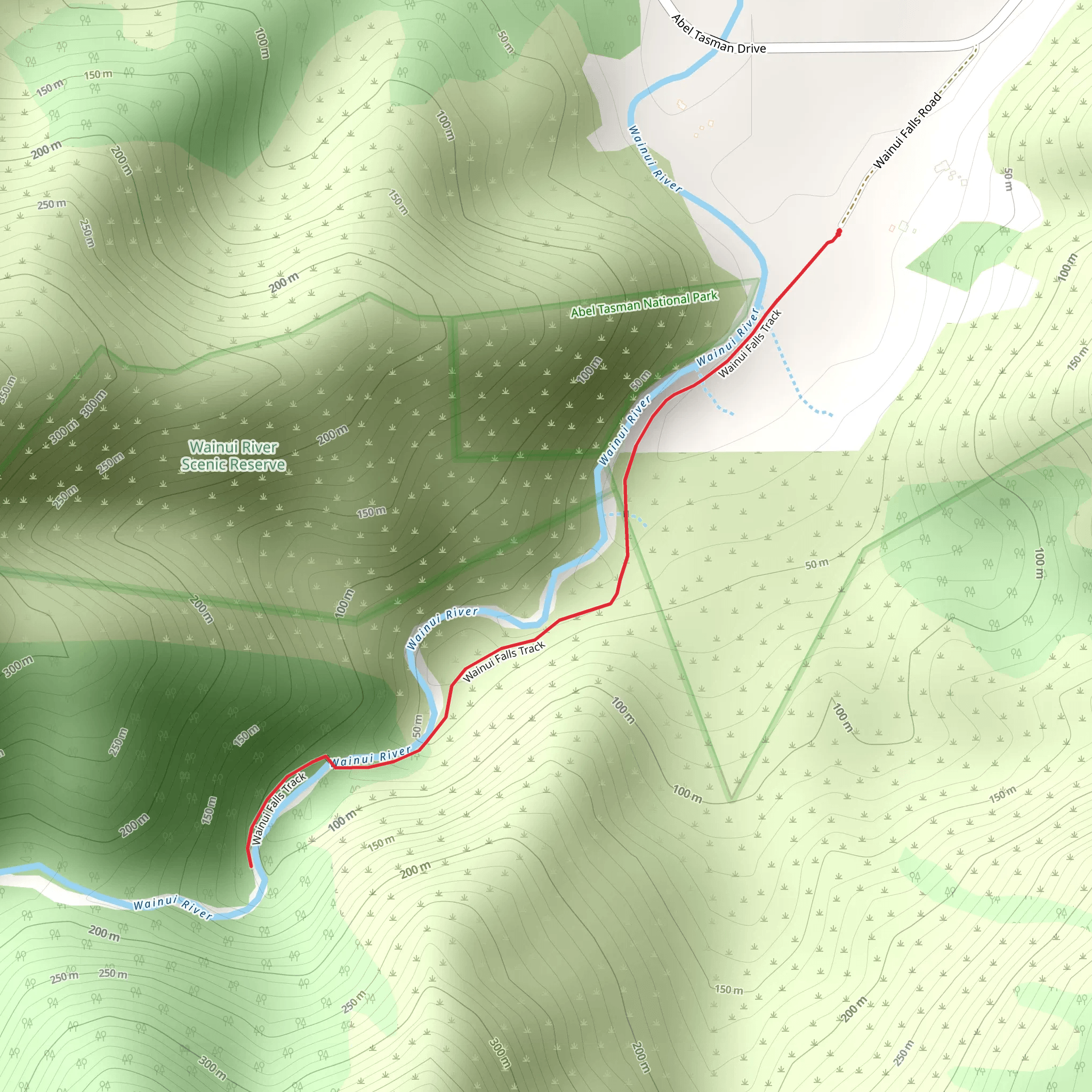 Wainui Falls Track mobile static map