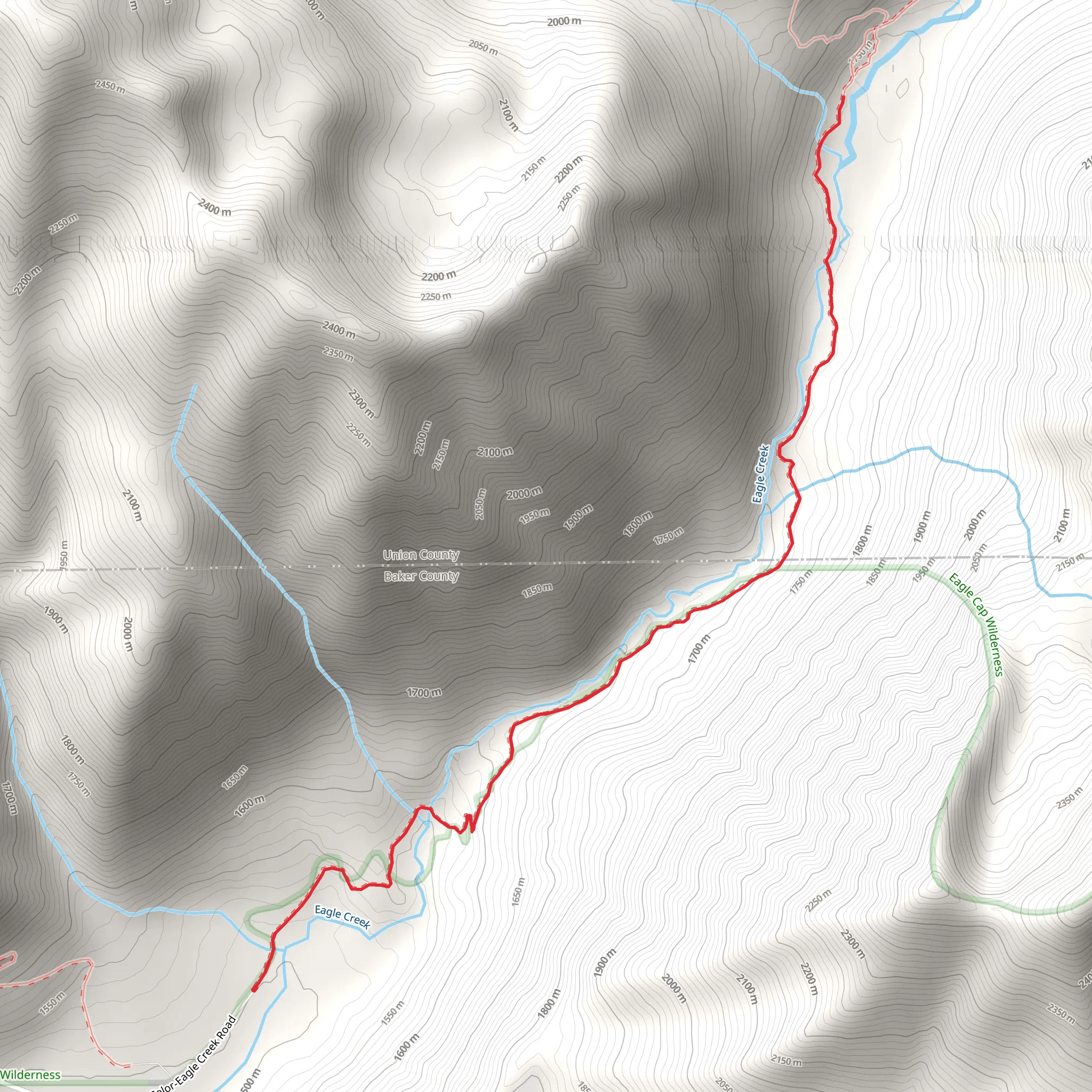 Main Eagle Trail Out and Back mobile static map