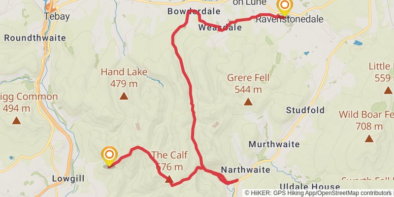 Howgills and Limestone Trail stage 2 Map