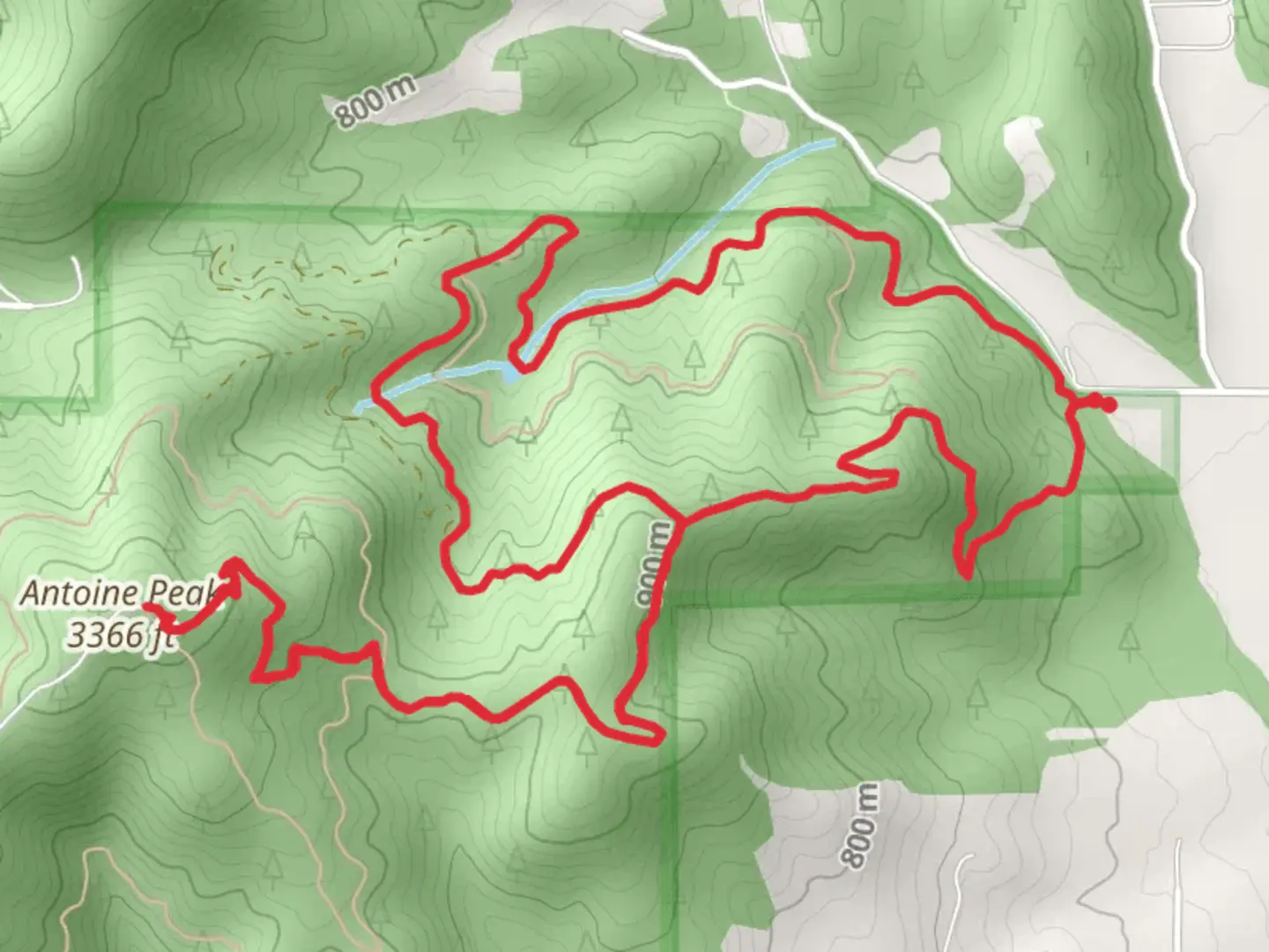 An image depicting the trail Antoine Peak via Canfield Gulch Loop and its surrounding area.