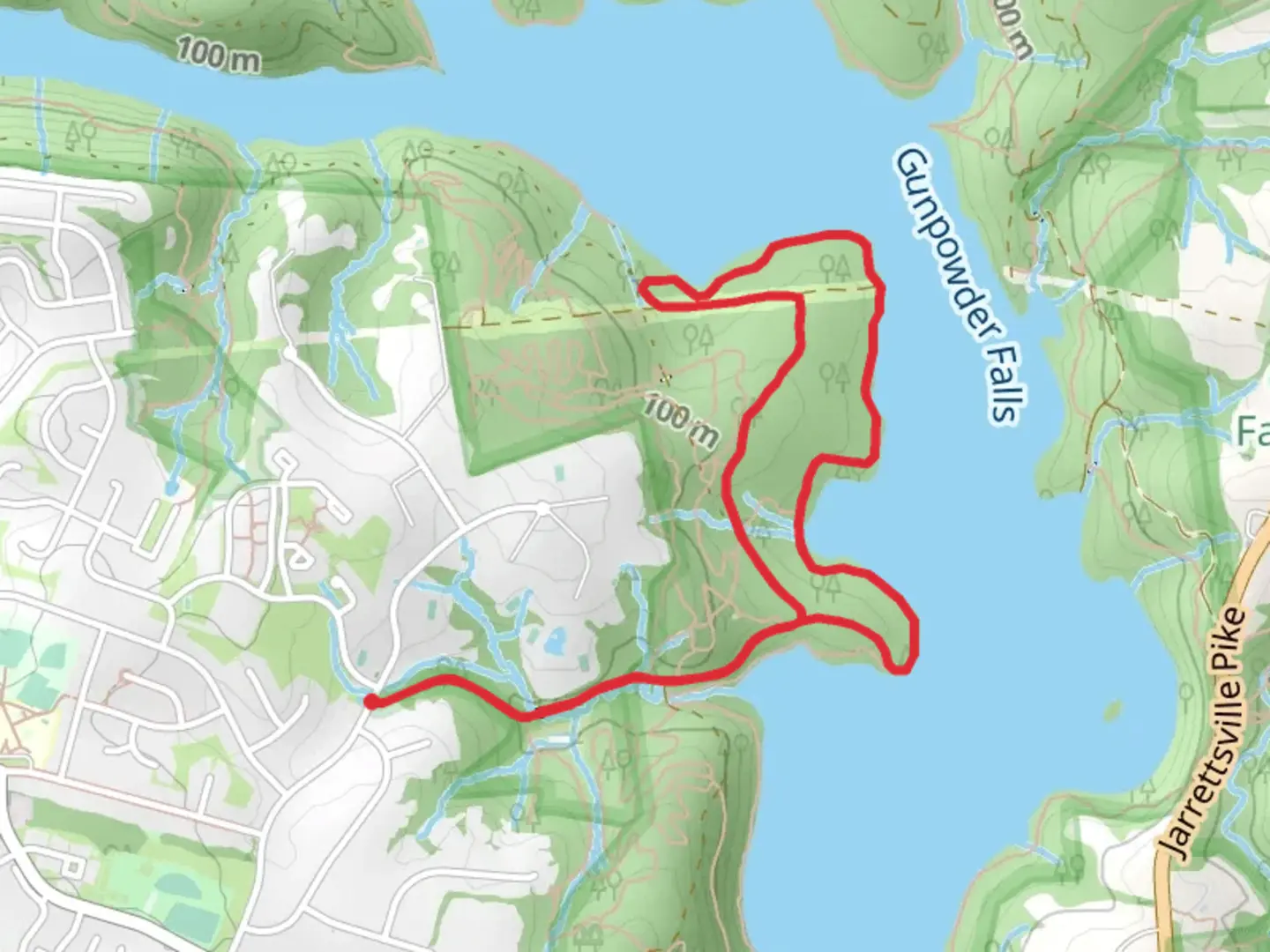 An image depicting the trail Merryman's Mill Loop Trail - Fire Road and its surrounding area.