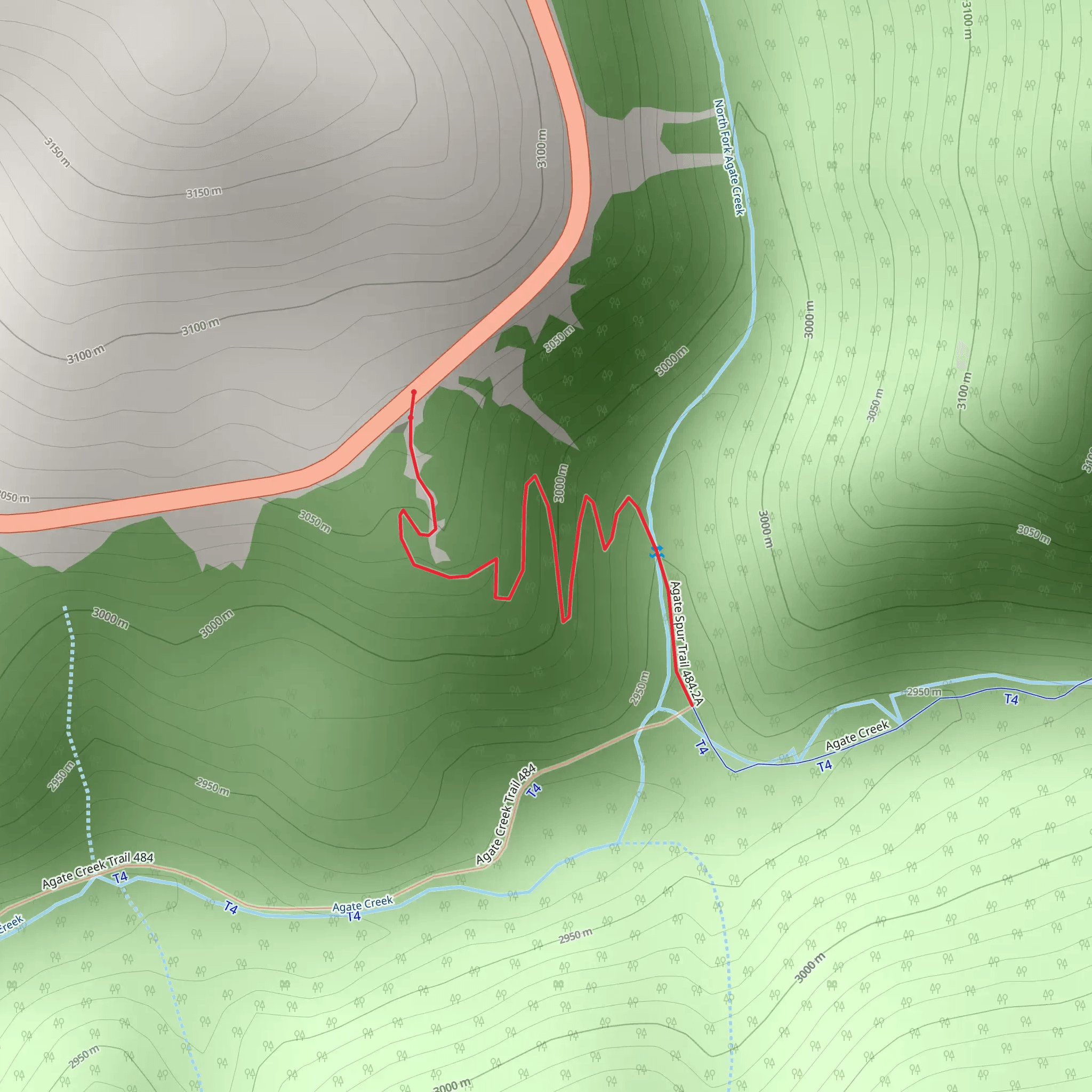 Agate Spur Trail mobile static map