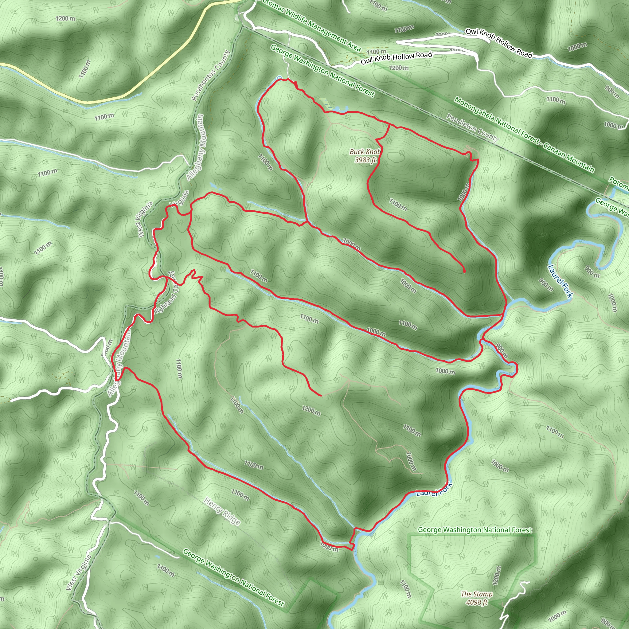 Laurel Fork Trail mobile static map