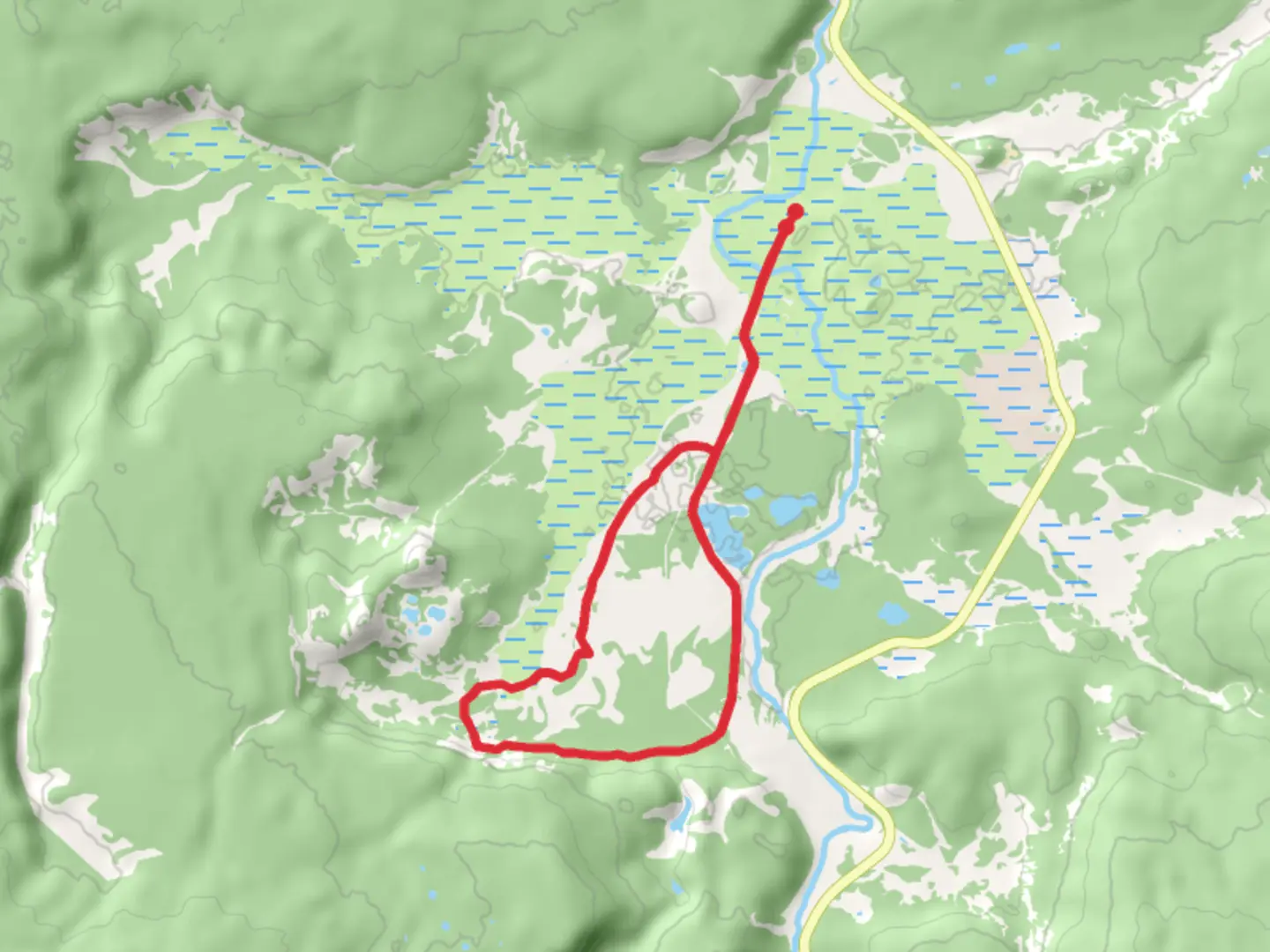 An image depicting the trail Fairy Falls Loop Trail and its surrounding area.