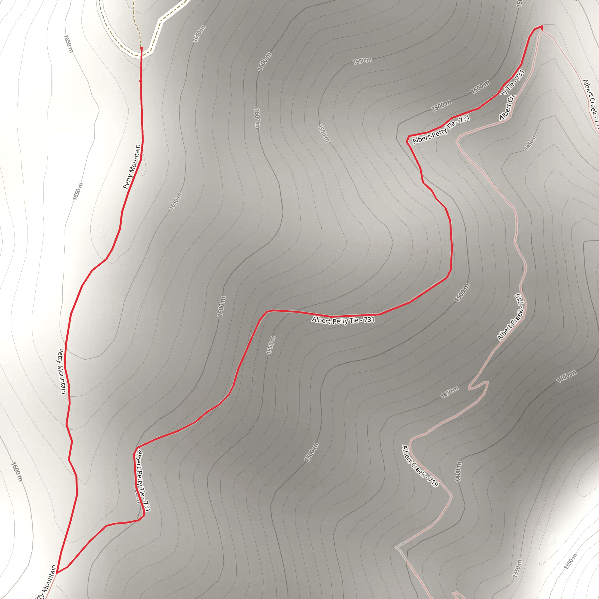 Albert Petty Tie Trail mobile static map