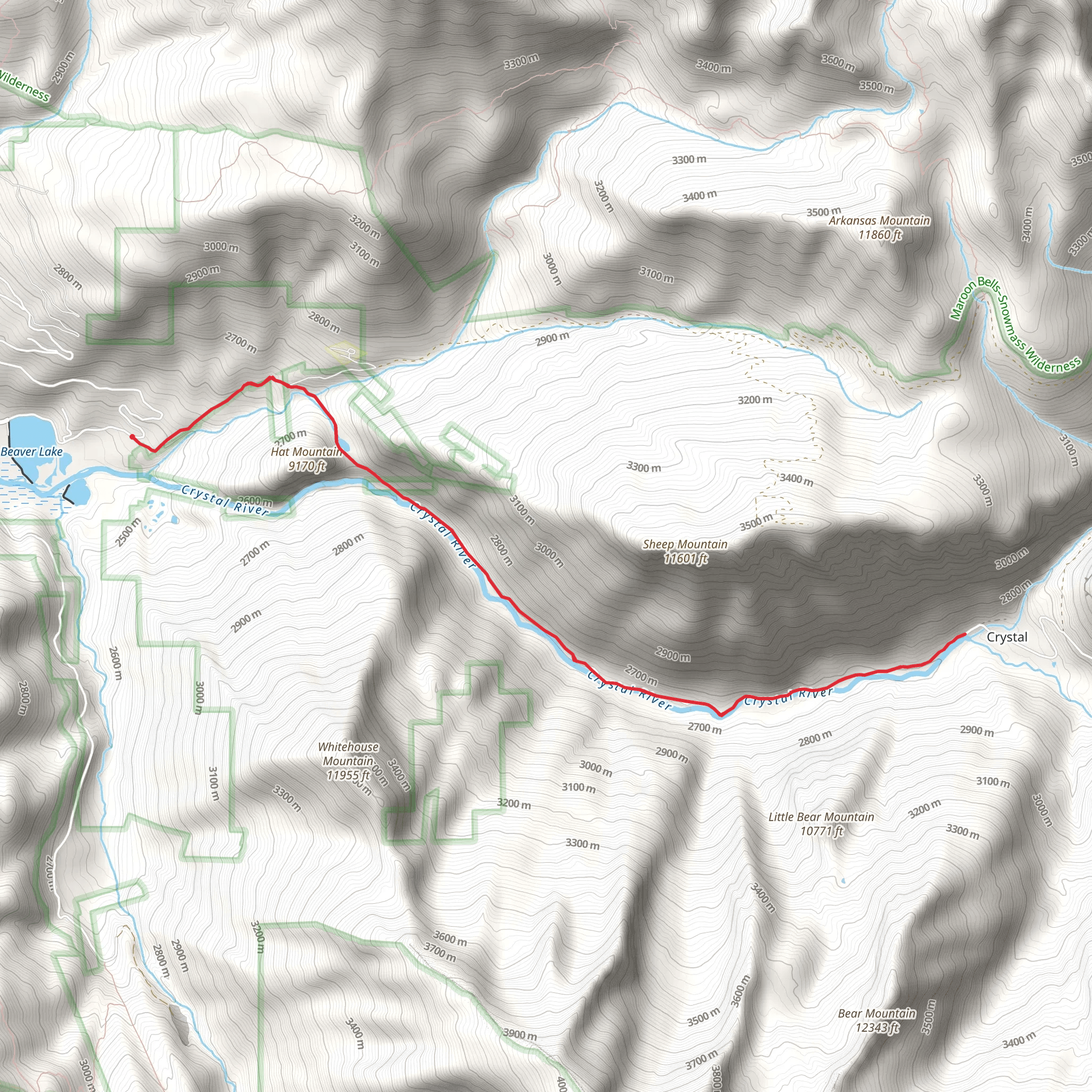 Crystal River and Crystal Canyon mobile static map