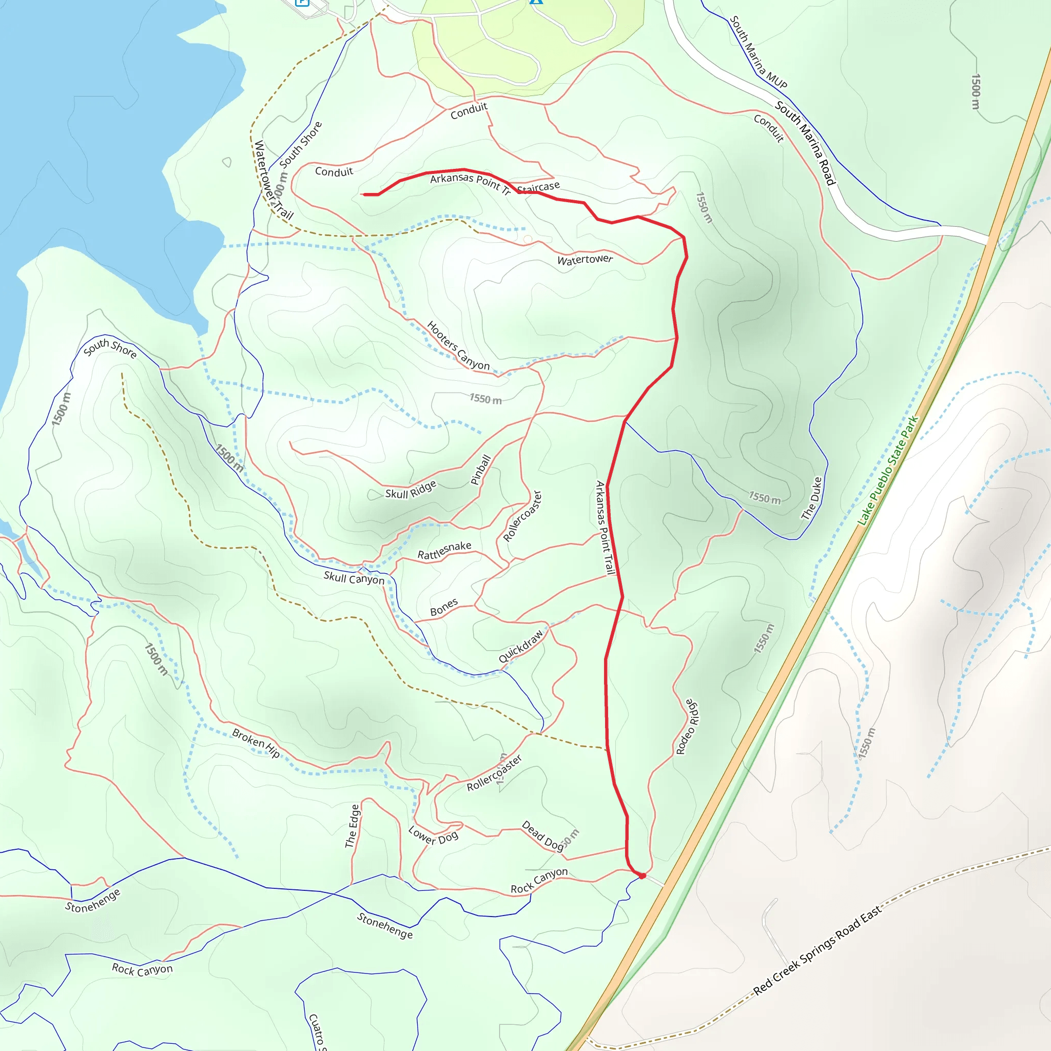 Arkansas Point Trail mobile static map
