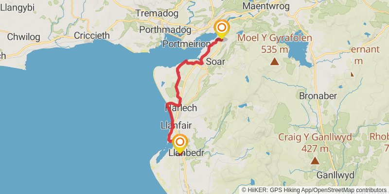 Mawddach - Ardudwy Trail stage 6 Map
