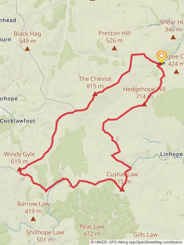 Cheviot Hills and Summit Walk Northumberland England