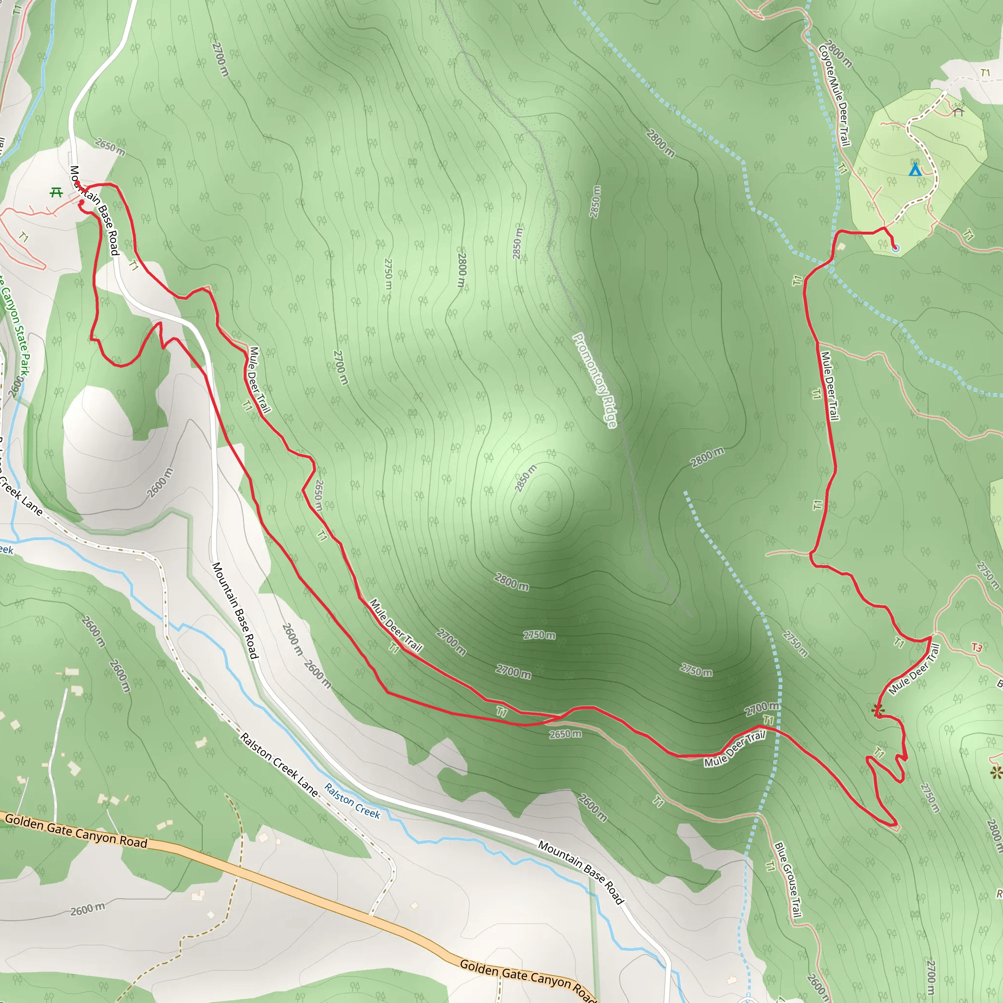 Mule Deer, Upper and Lower Mule Deer Loop Trail mobile static map