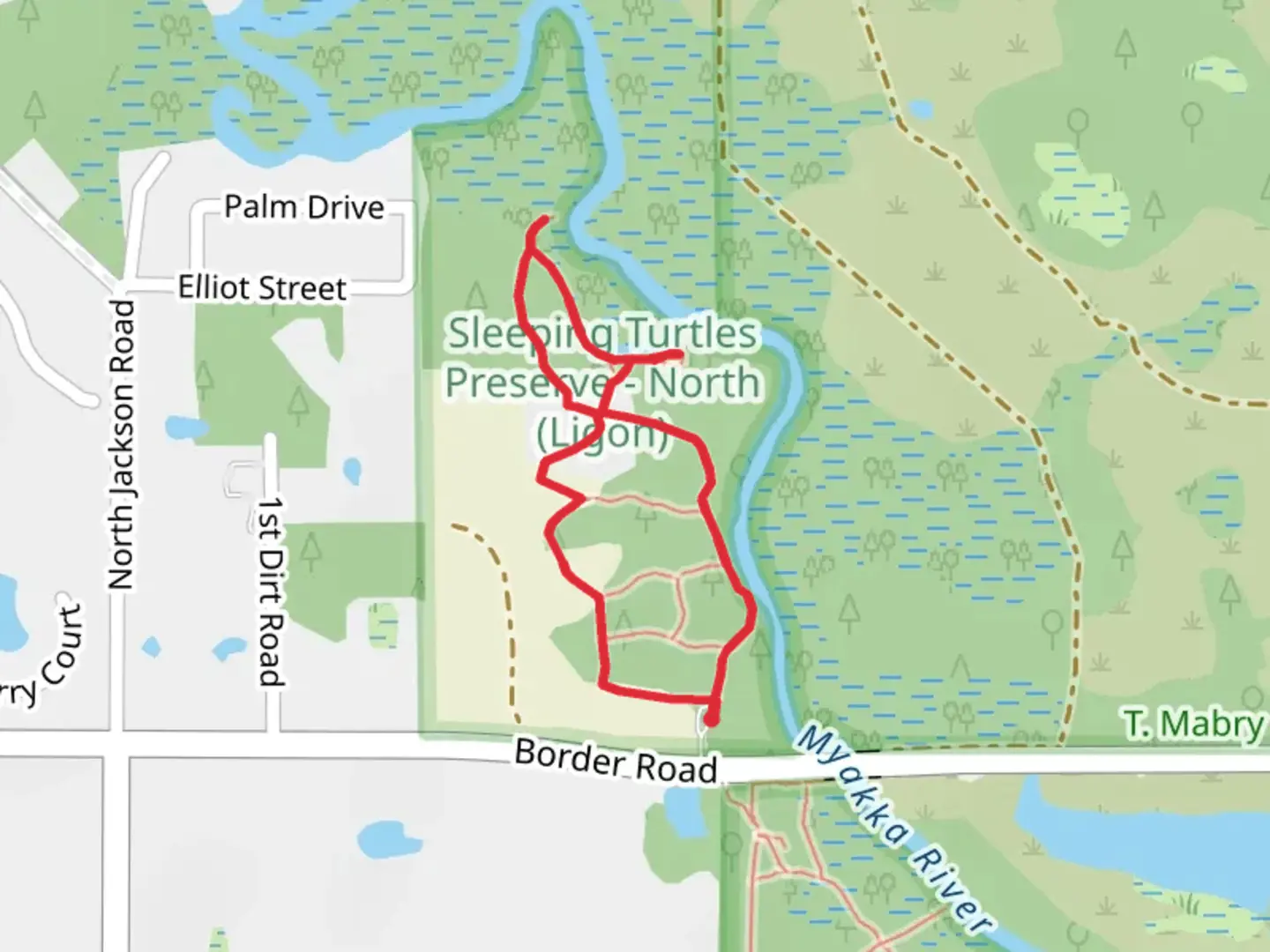 An image depicting the trail Sleeping Turtles Preserve - North Loop and its surrounding area.