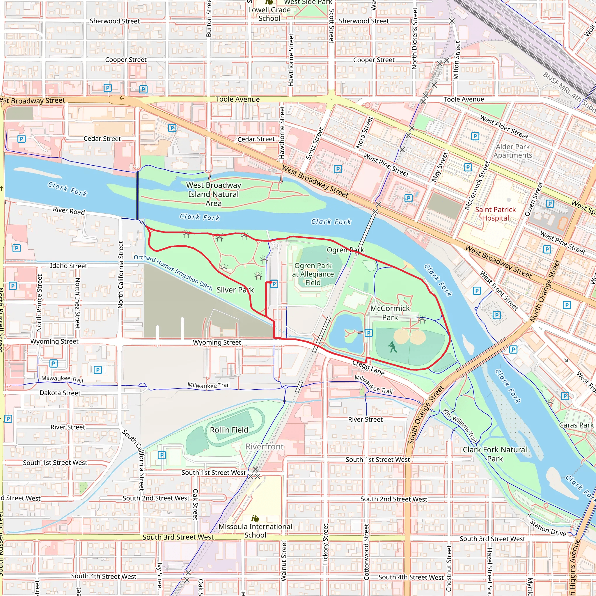 Ogren Park Loop mobile static map
