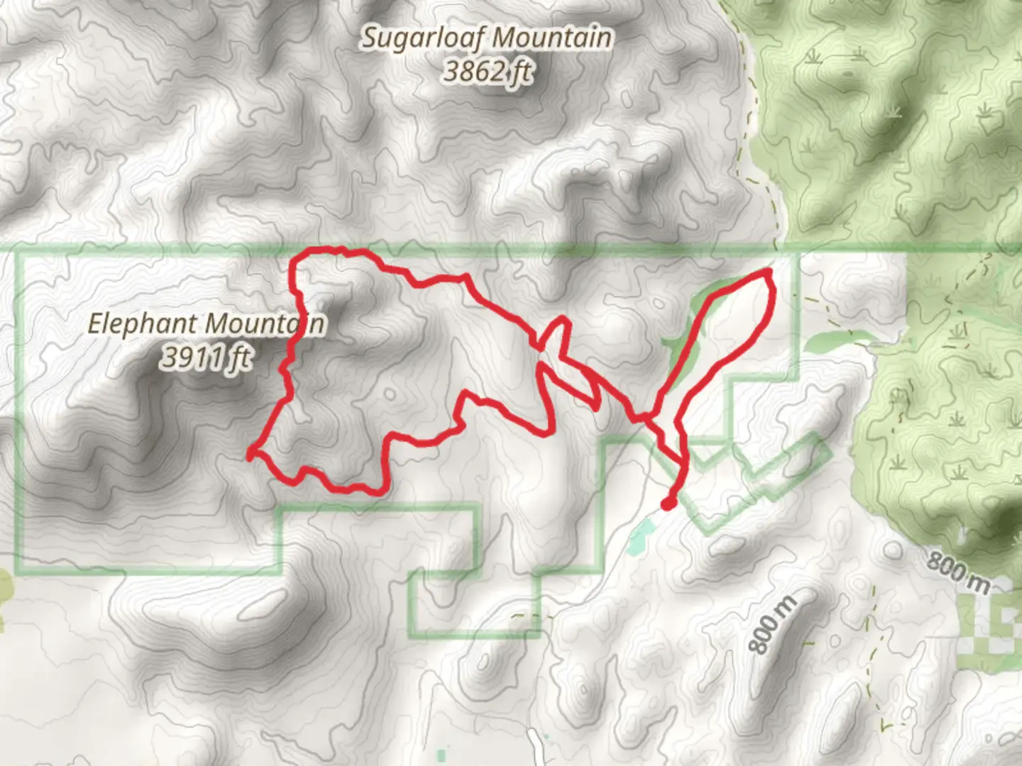 An image depicting the trail Metate Trail, Tortuga Trail and Spur Cross Trail Loop and its surrounding area.