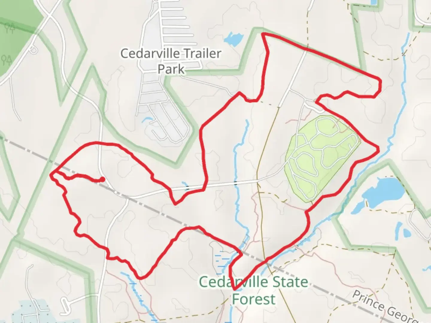 An image depicting the trail Orange Trail Loop and its surrounding area.