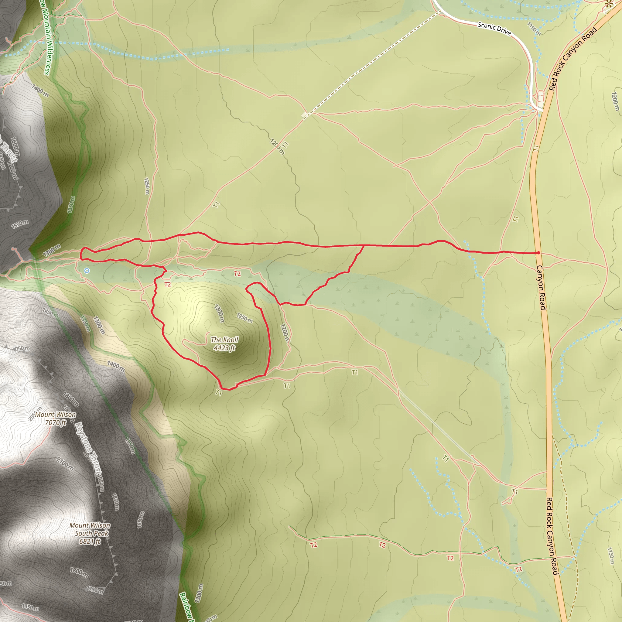 N Oak Creek and Chinle Loop Trail mobile static map