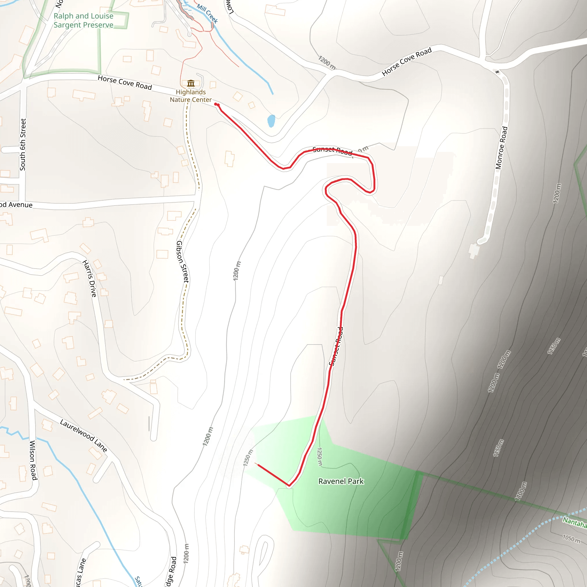 Ravenel Park via Sunset Road mobile static map