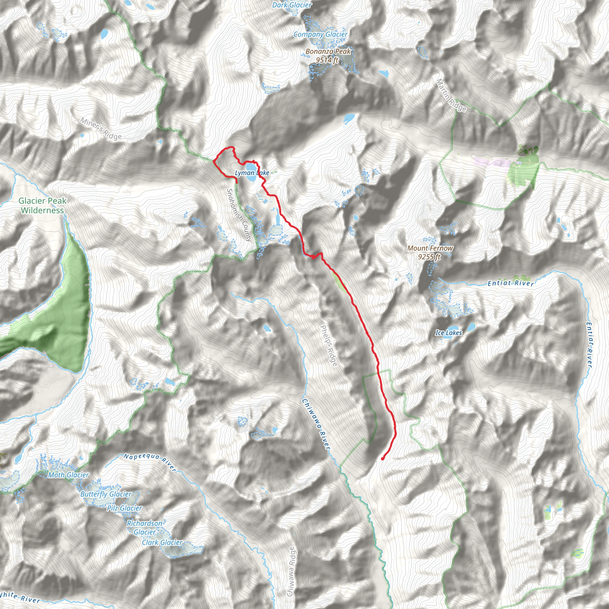 Lyman Ridge Trail via Carne High Traverse Route mobile static map
