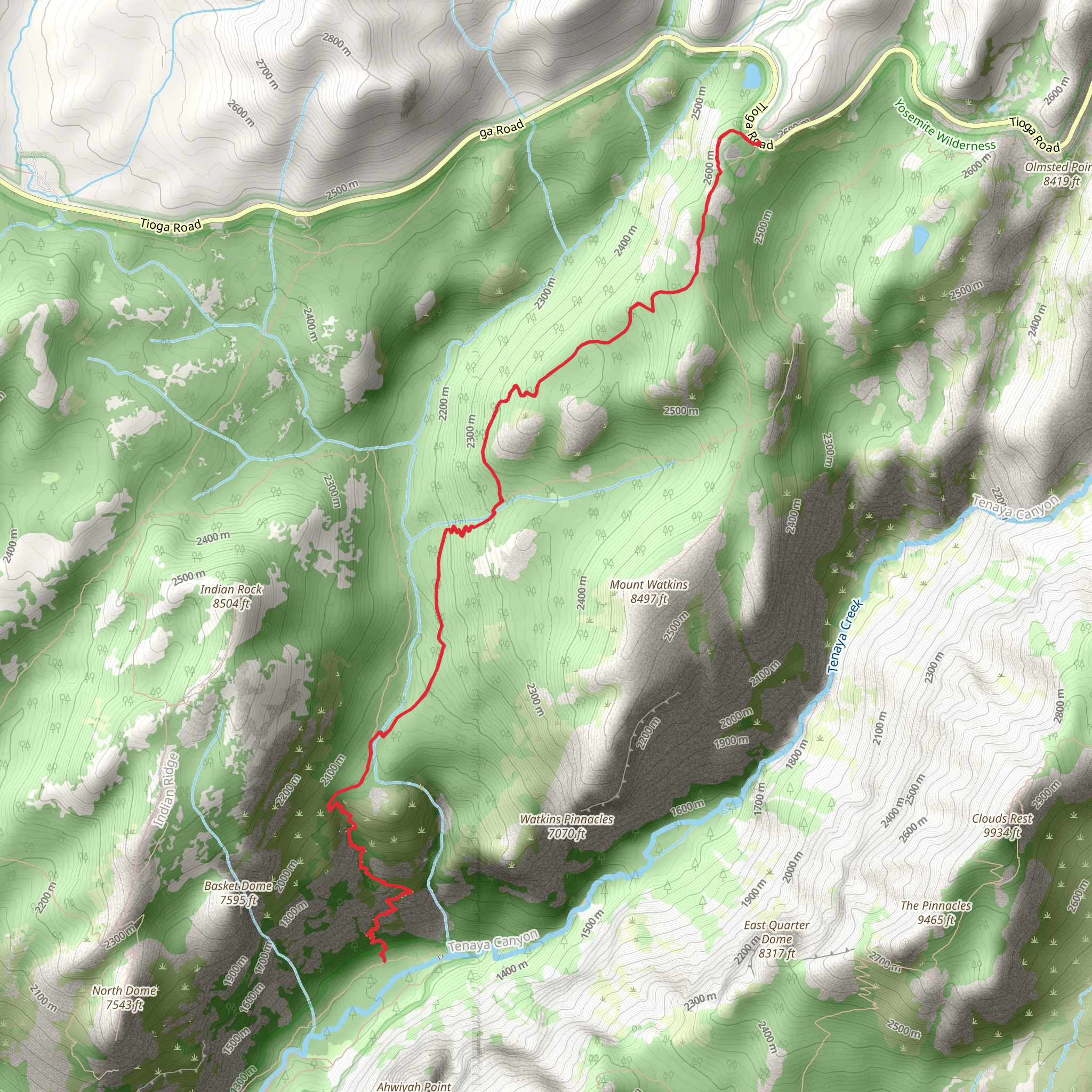 The Snow Creek Trail mobile static map