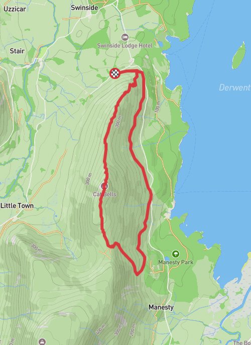 Hike on Catbells Walking Route mobile static map