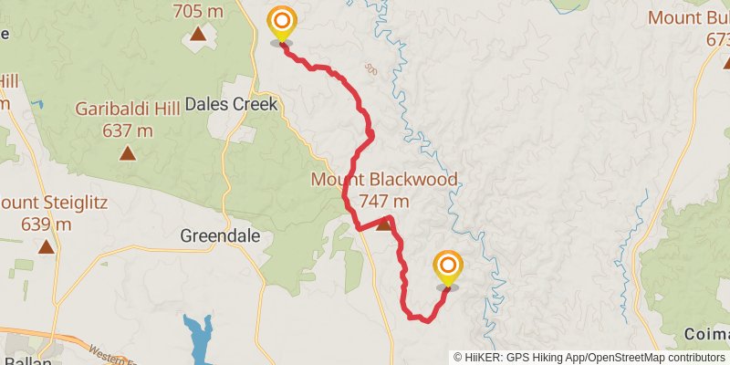 Great Dividing Trail - Lerderderg Track stage 4 Map
