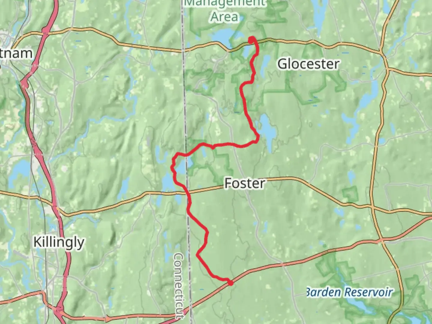 An image depicting the trail North South Trail from Grand Army Highway and its surrounding area.