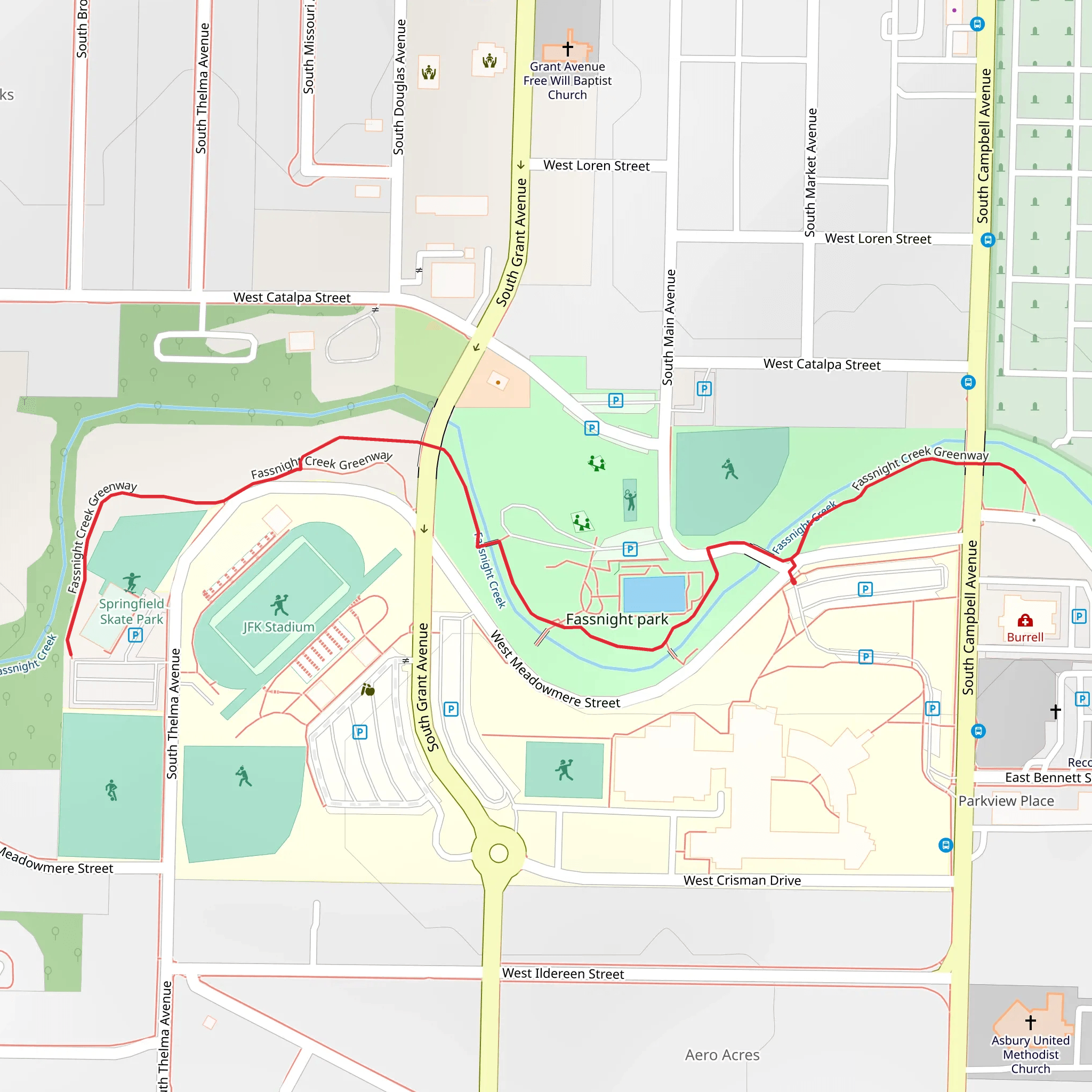Fassnight Creek Greenway mobile static map