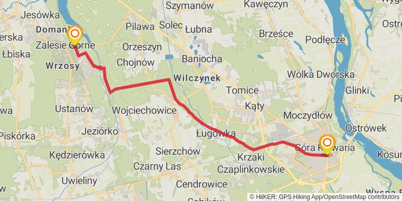 Warsaw Touristic Loop stage 12 Map