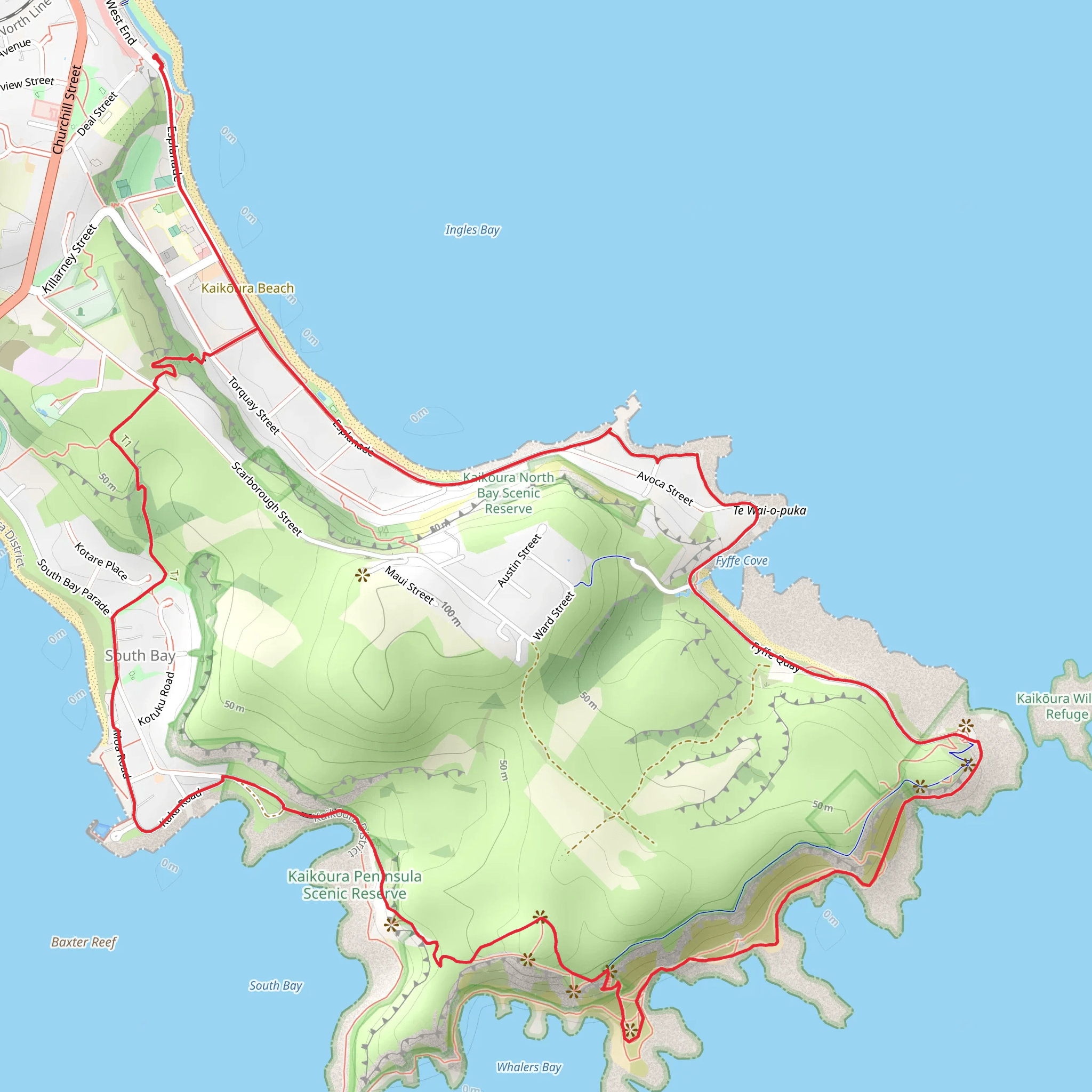 Kaikoura Peninsula Loop mobile static map