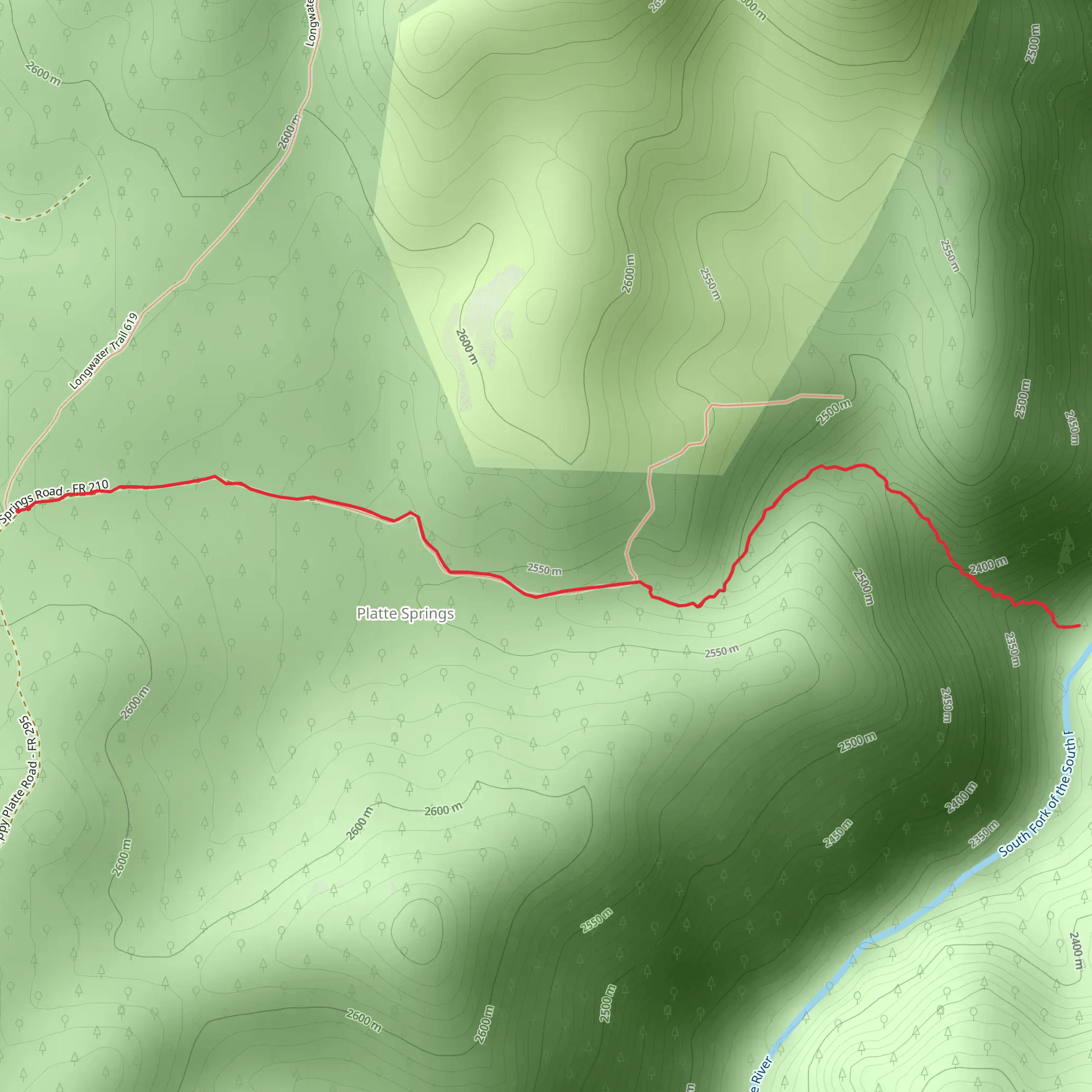 Platte Springs Trail mobile static map