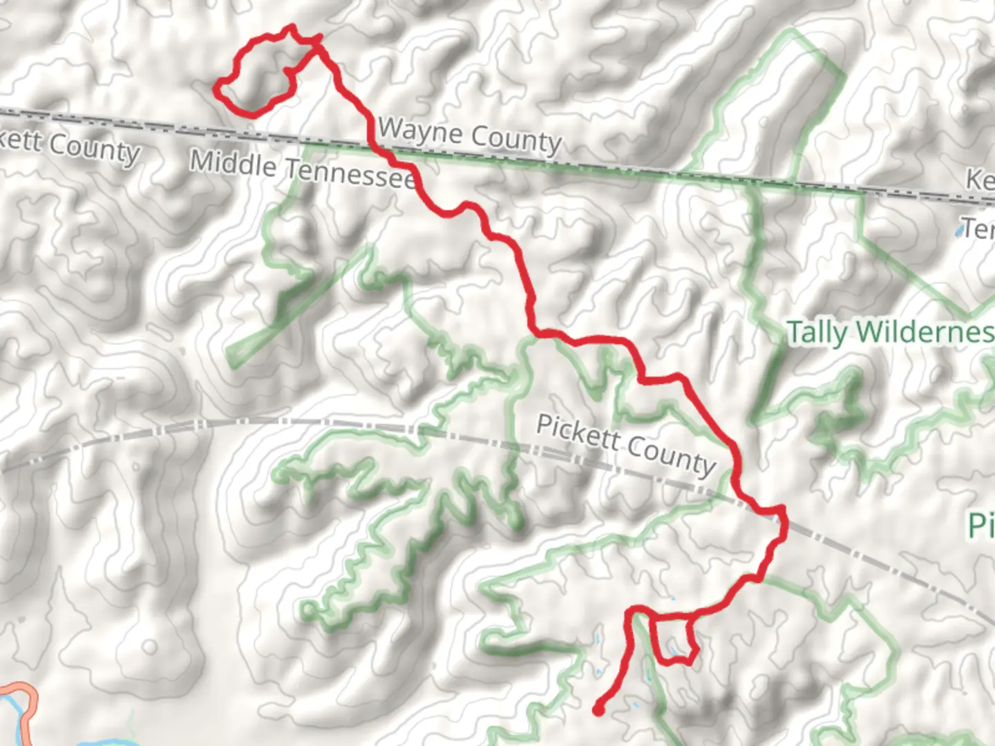 An image depicting the trail Mineral Pond and Fallen Water Creek Loop and its surrounding area.