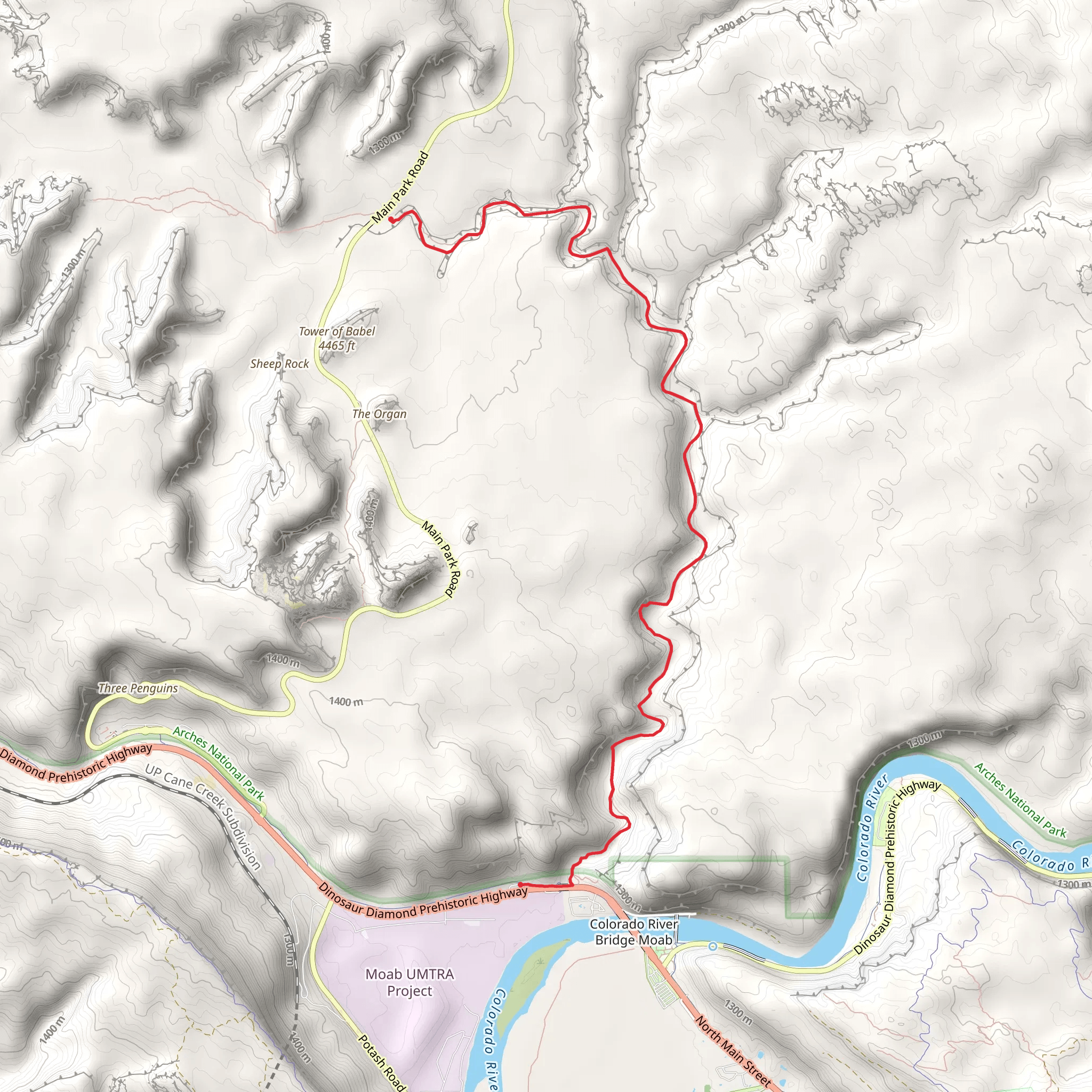 Lower Courthouse Trail mobile static map