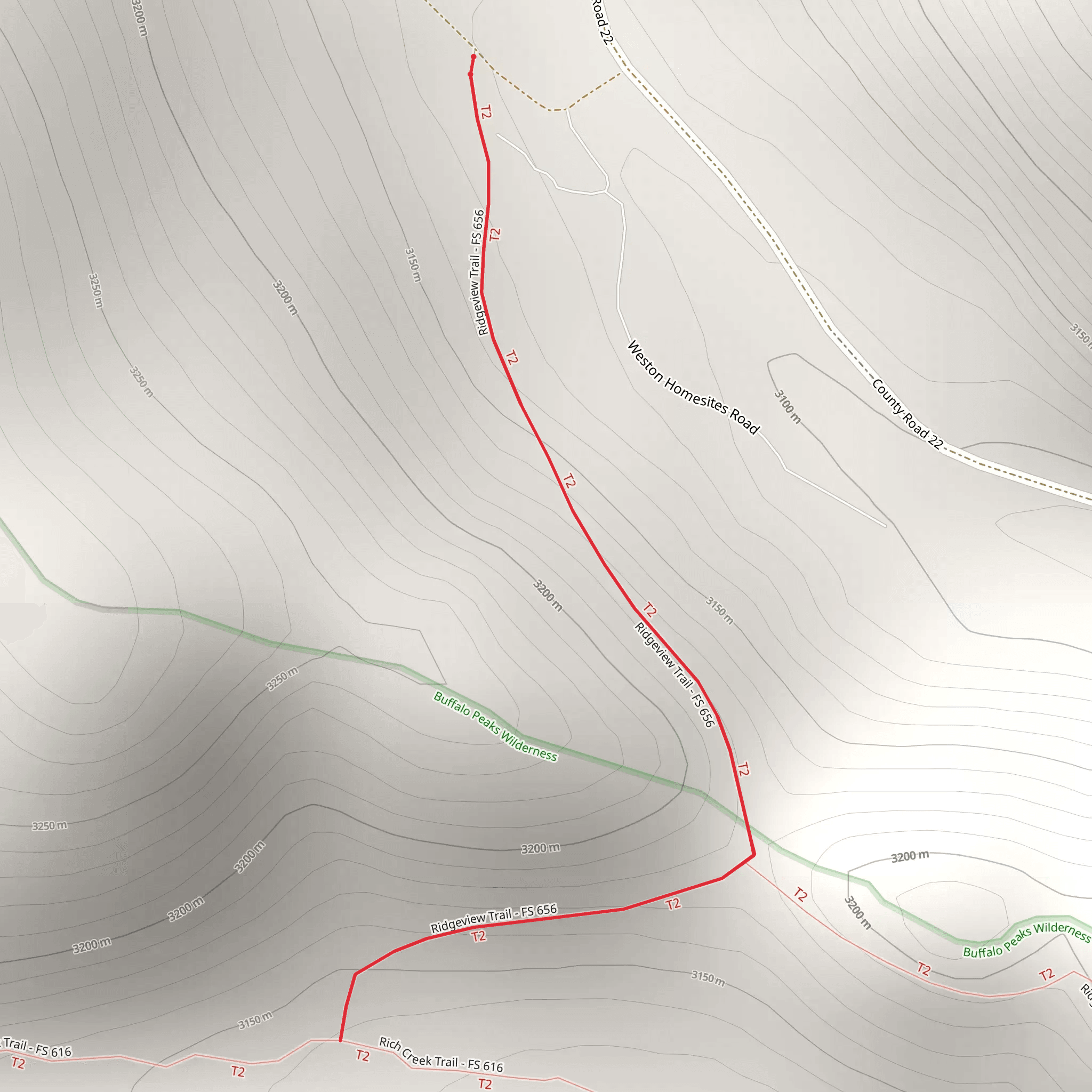 Ridgeview Trail mobile static map