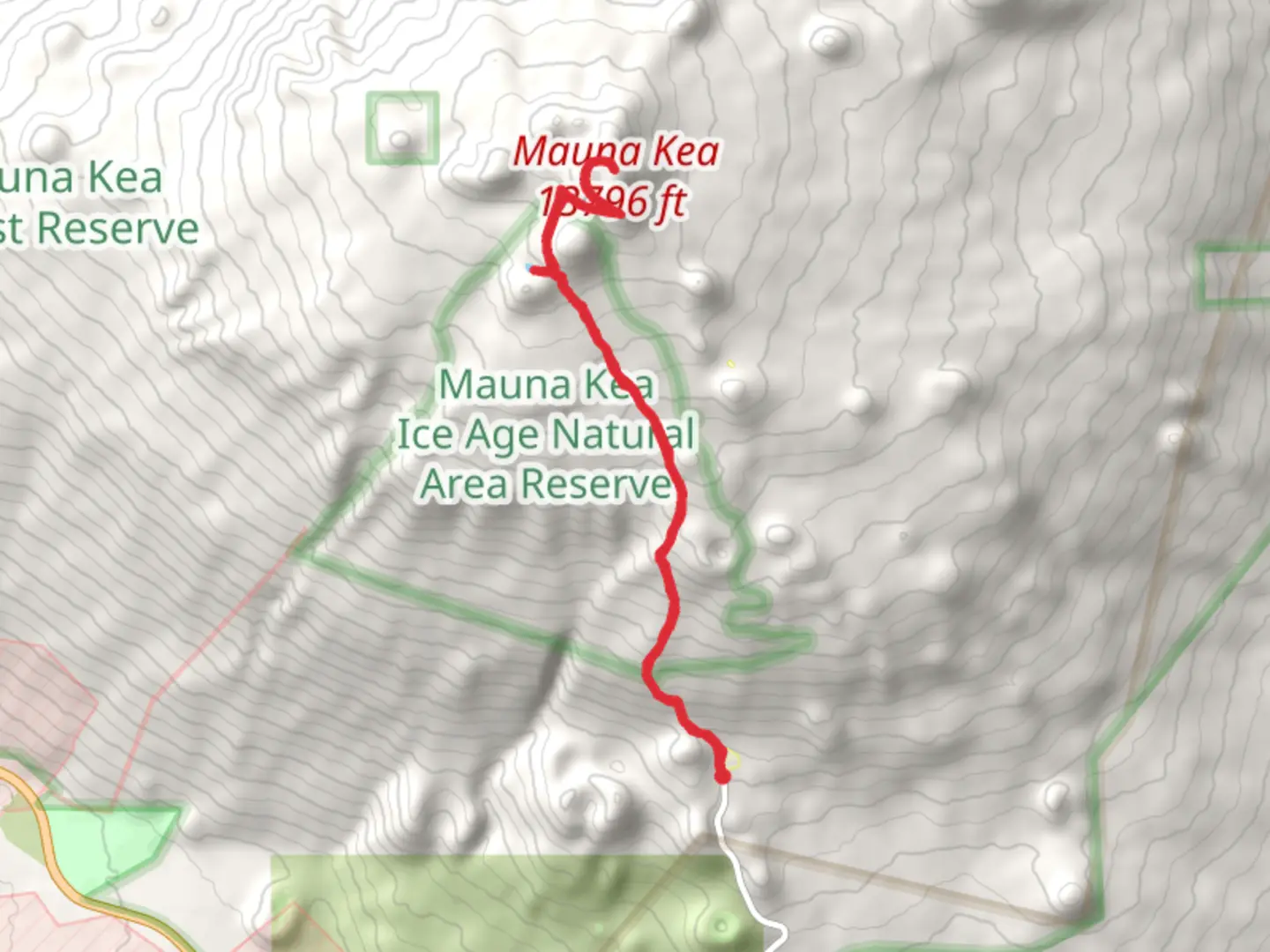 An image depicting the trail Lake Waiau and Mauna Kea and its surrounding area.