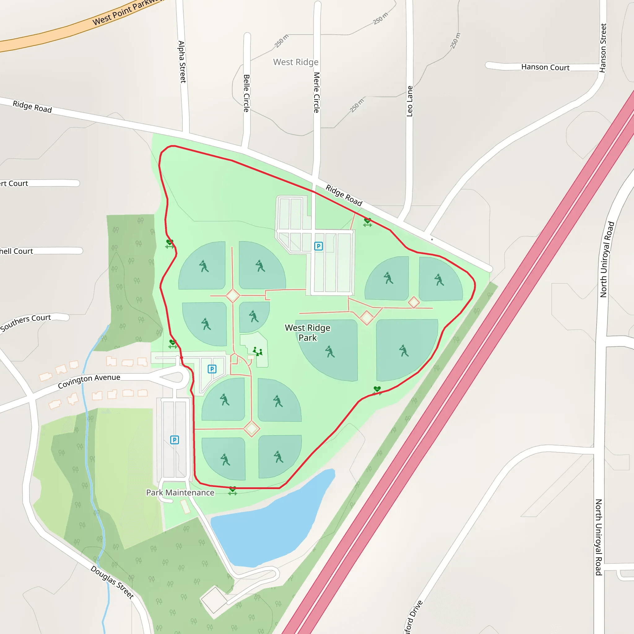 West Ridge Park Loop mobile static map