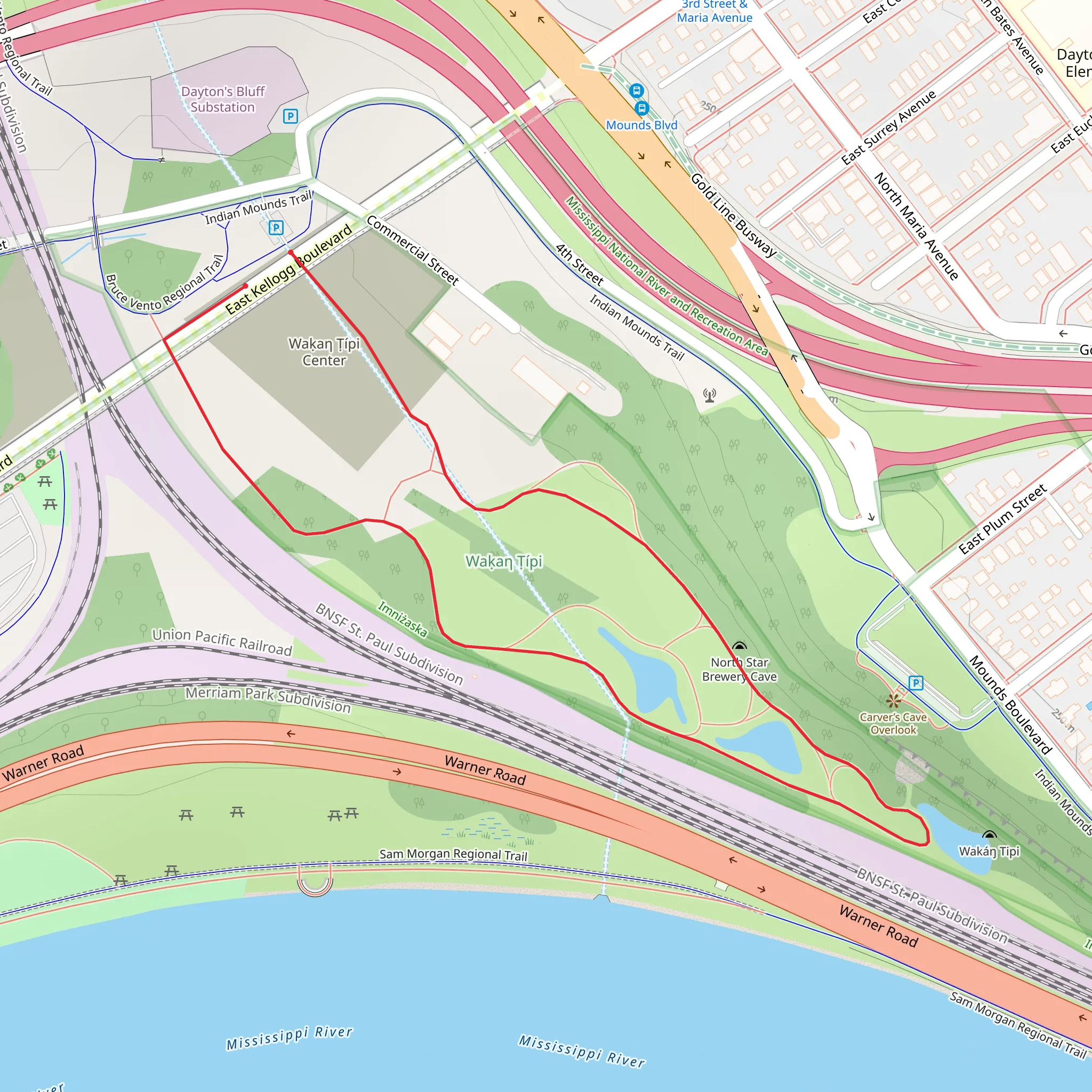 East Kellogg Boulevard Loop mobile static map