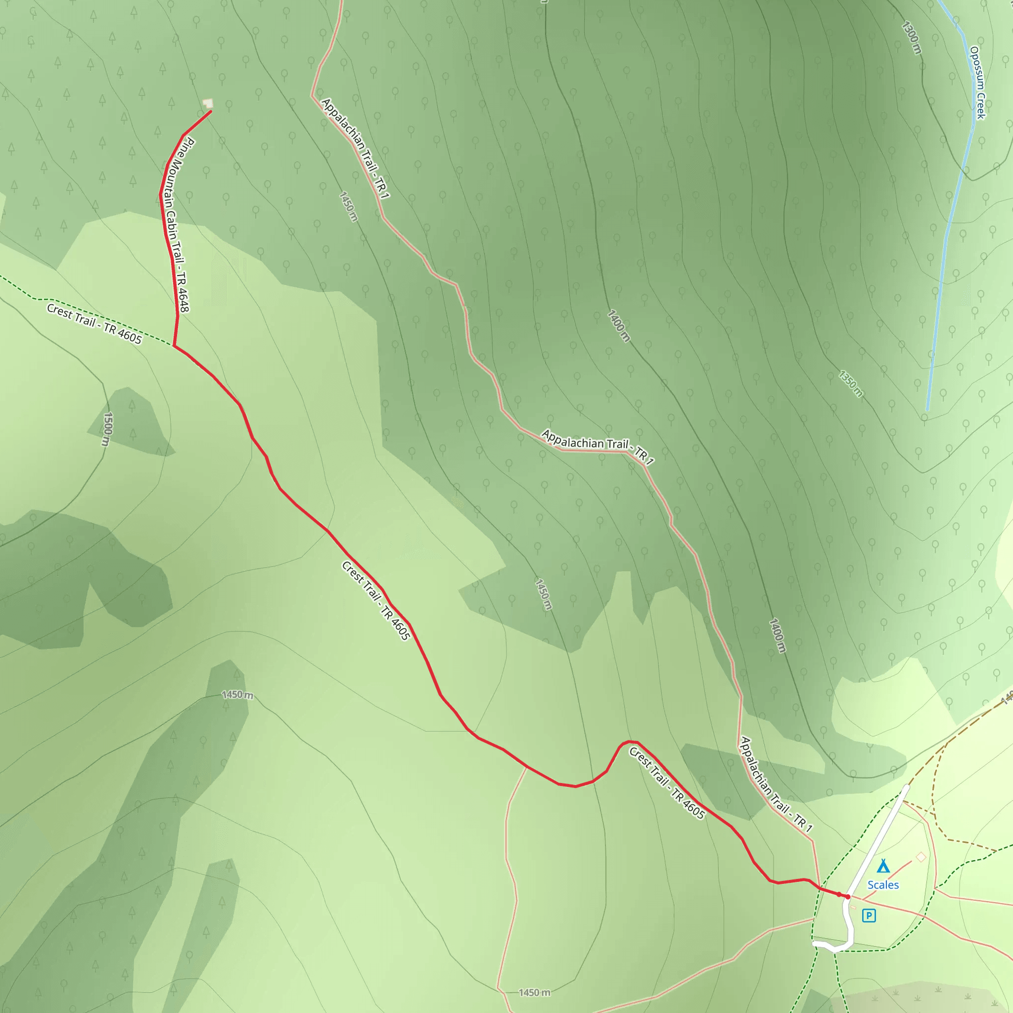 Pine Mountain Cabin via Crest Trail mobile static map