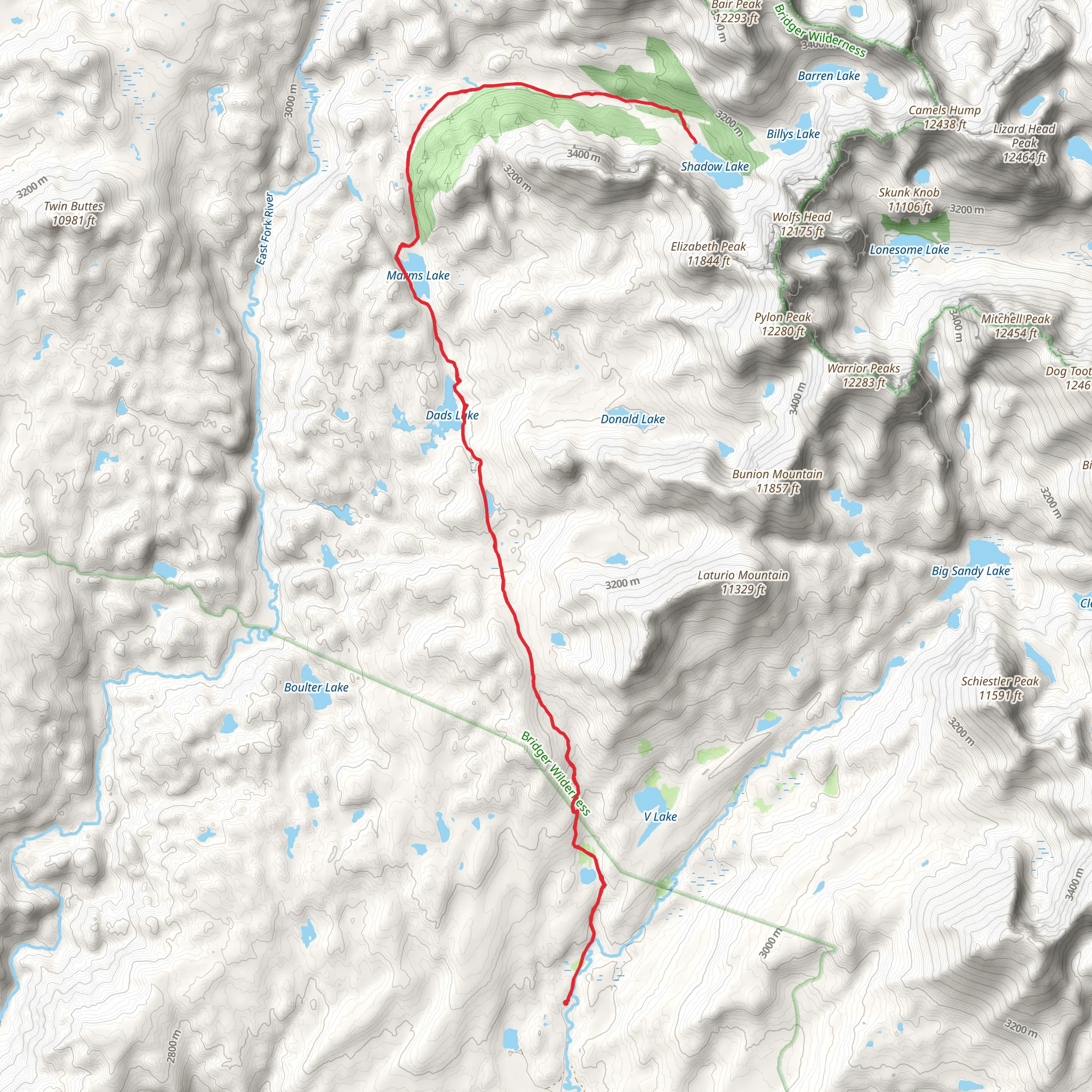 CDT and Hailey Pass trail mobile static map