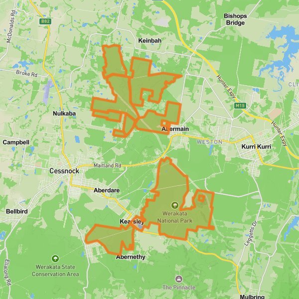 Werakata National Park mobile static map