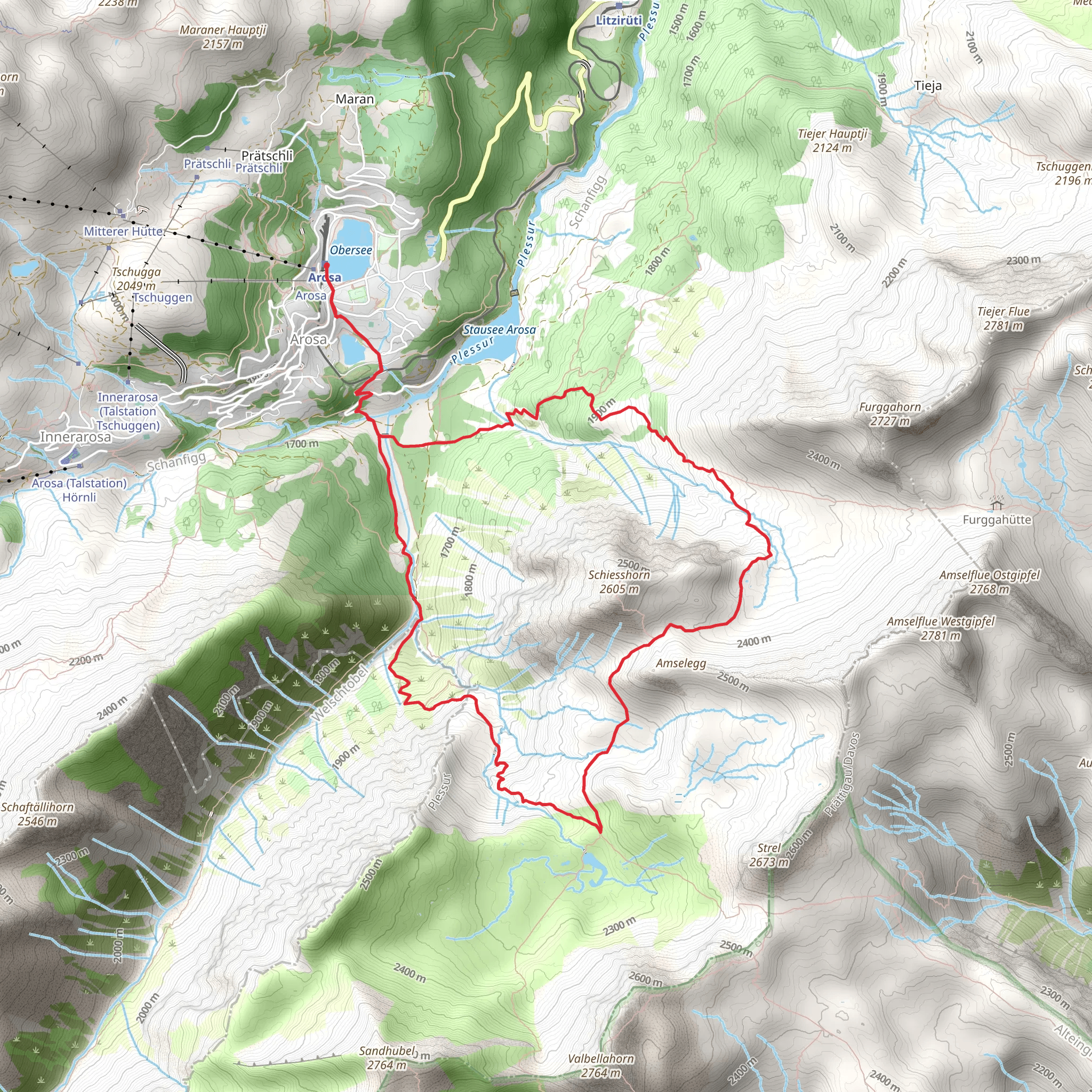 Arosa - Schiesshorn-Weg Trail mobile static map