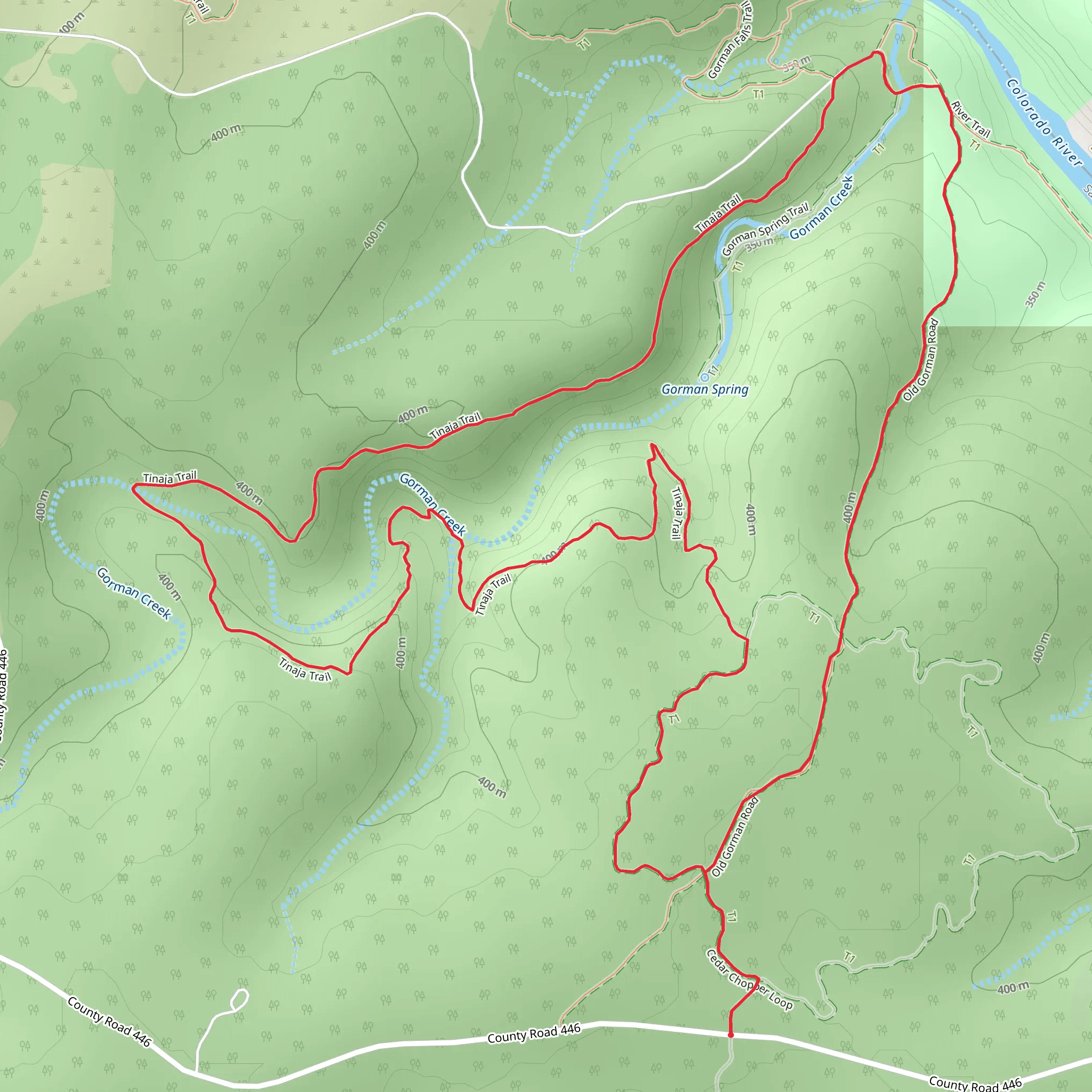 Tinaja Trail and Old Gorman Road Loop mobile static map