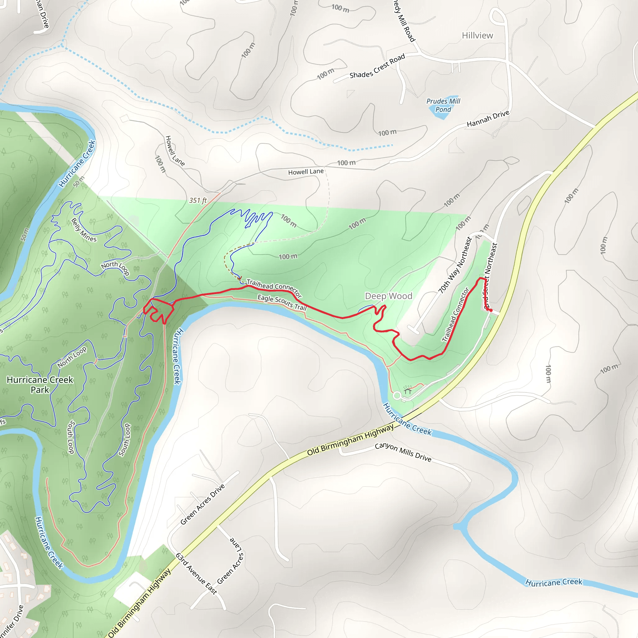 Hurricane Creek Park and Portal Loop mobile static map