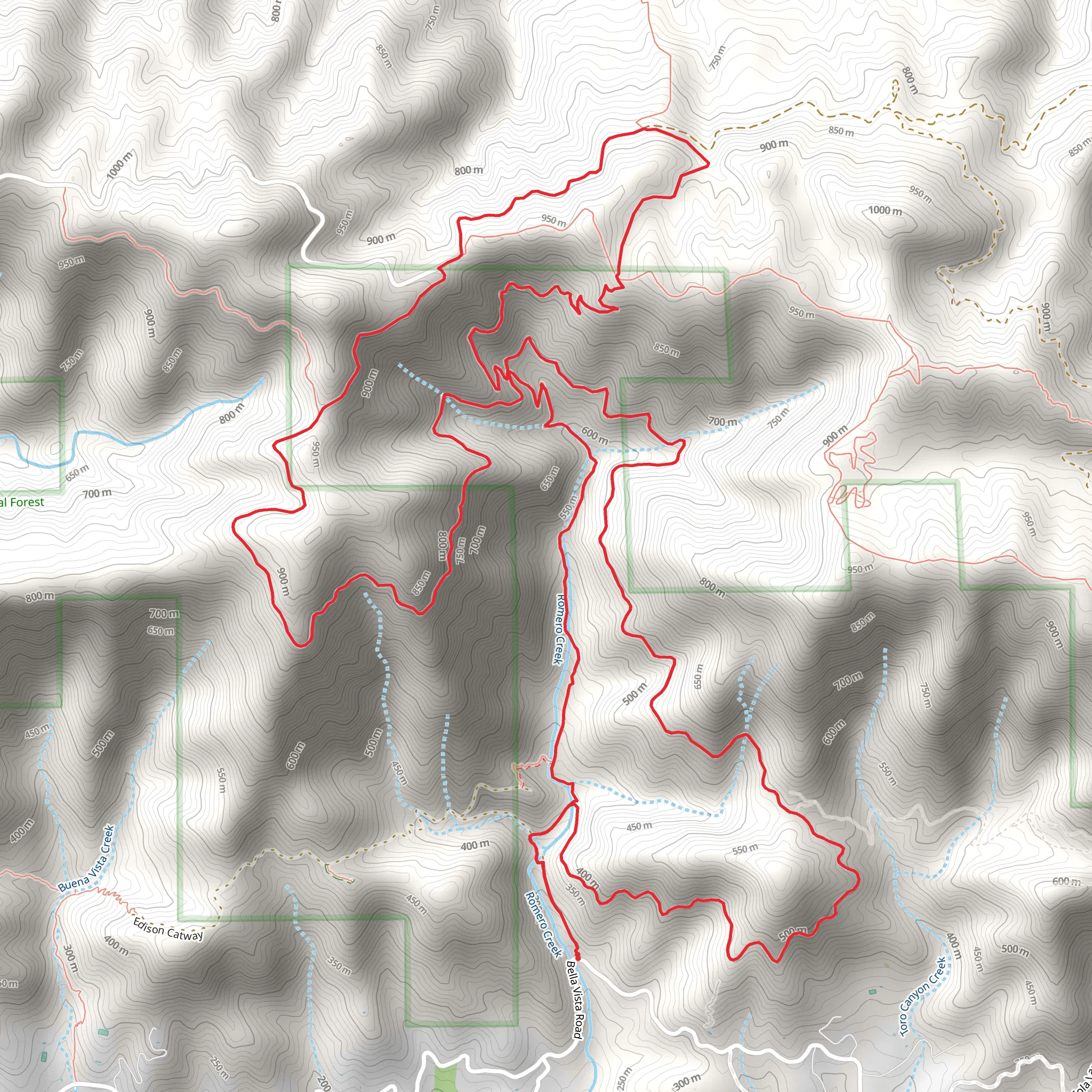 Romero Trail and Romero Saddle Loop mobile static map
