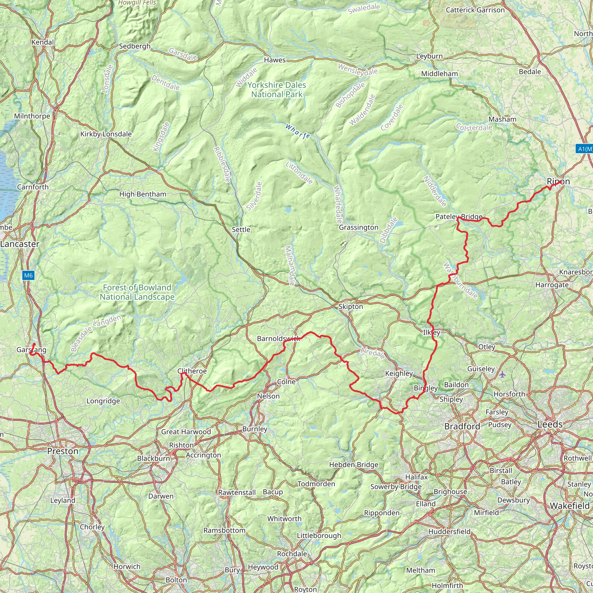 Trans Pennine Way mobile static map