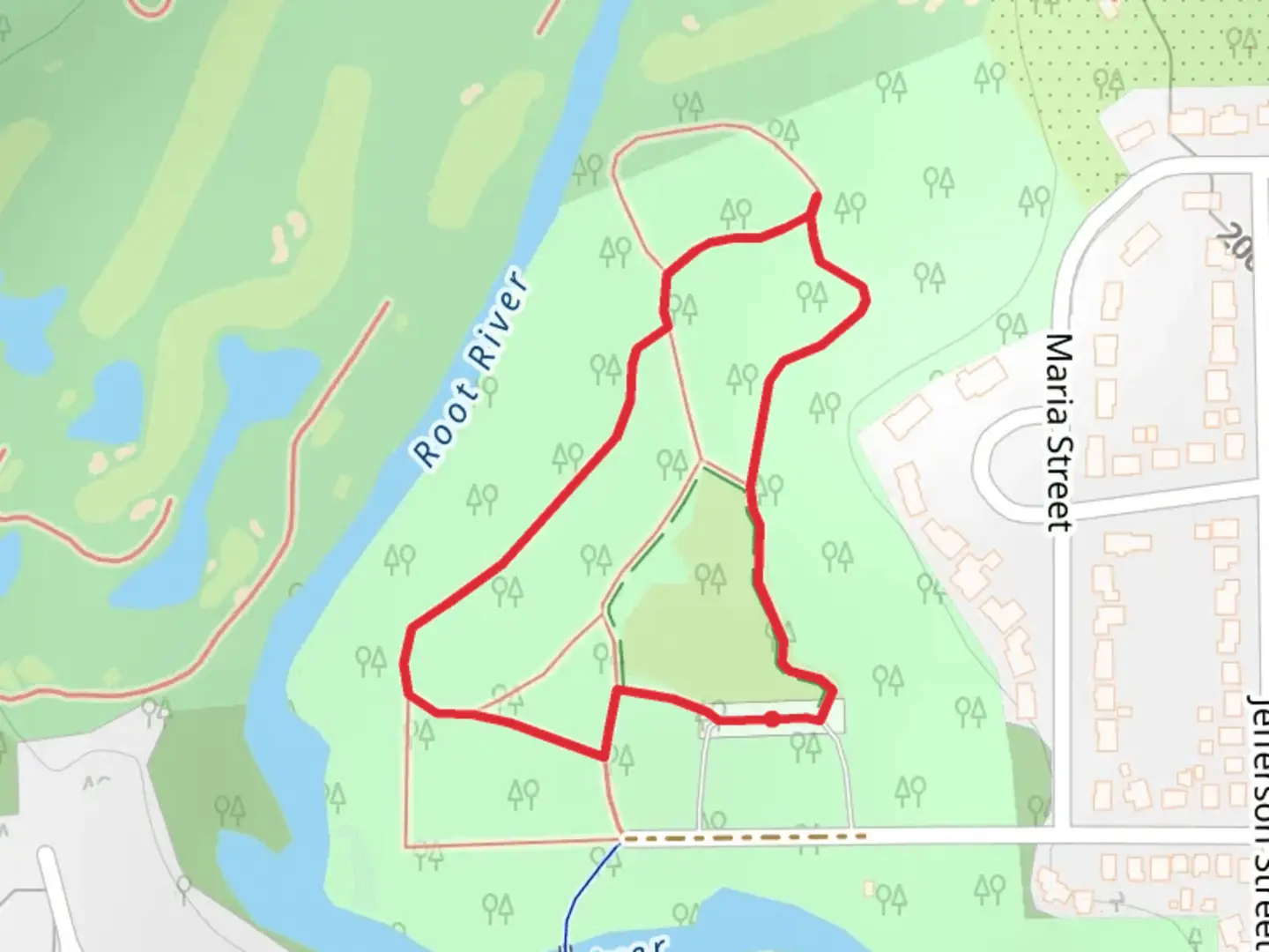 An image depicting the trail West High Street Loop and its surrounding area.