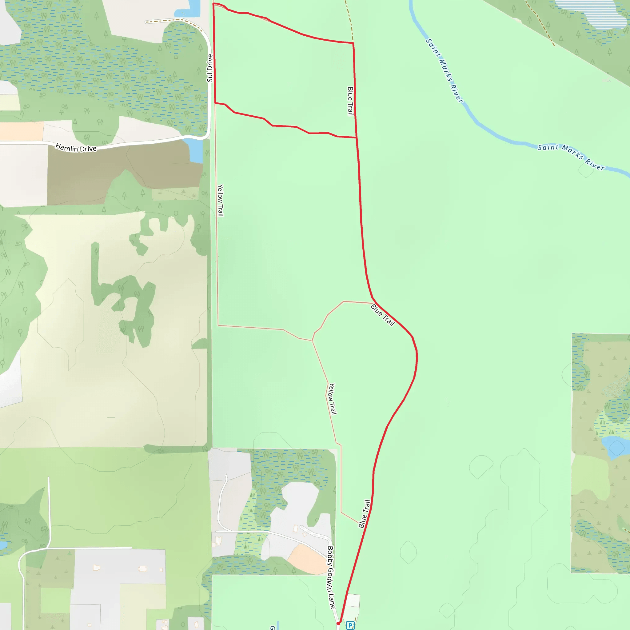 Saint Marks River Preserve State Park Short Loop mobile static map