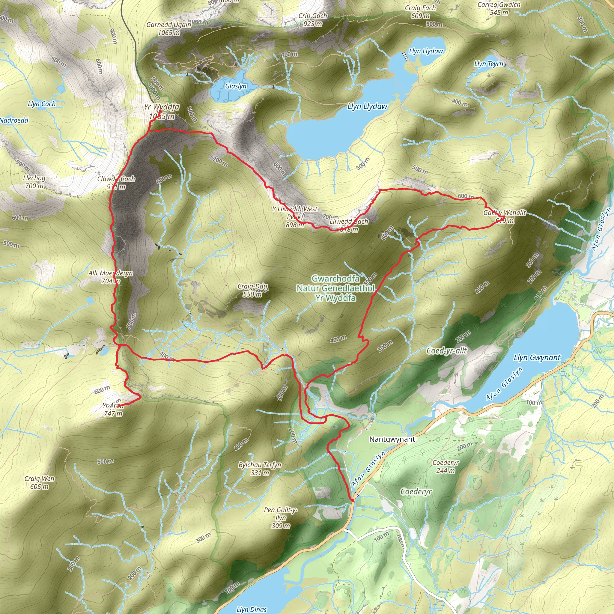 Snowdon southern horseshoe mobile static map