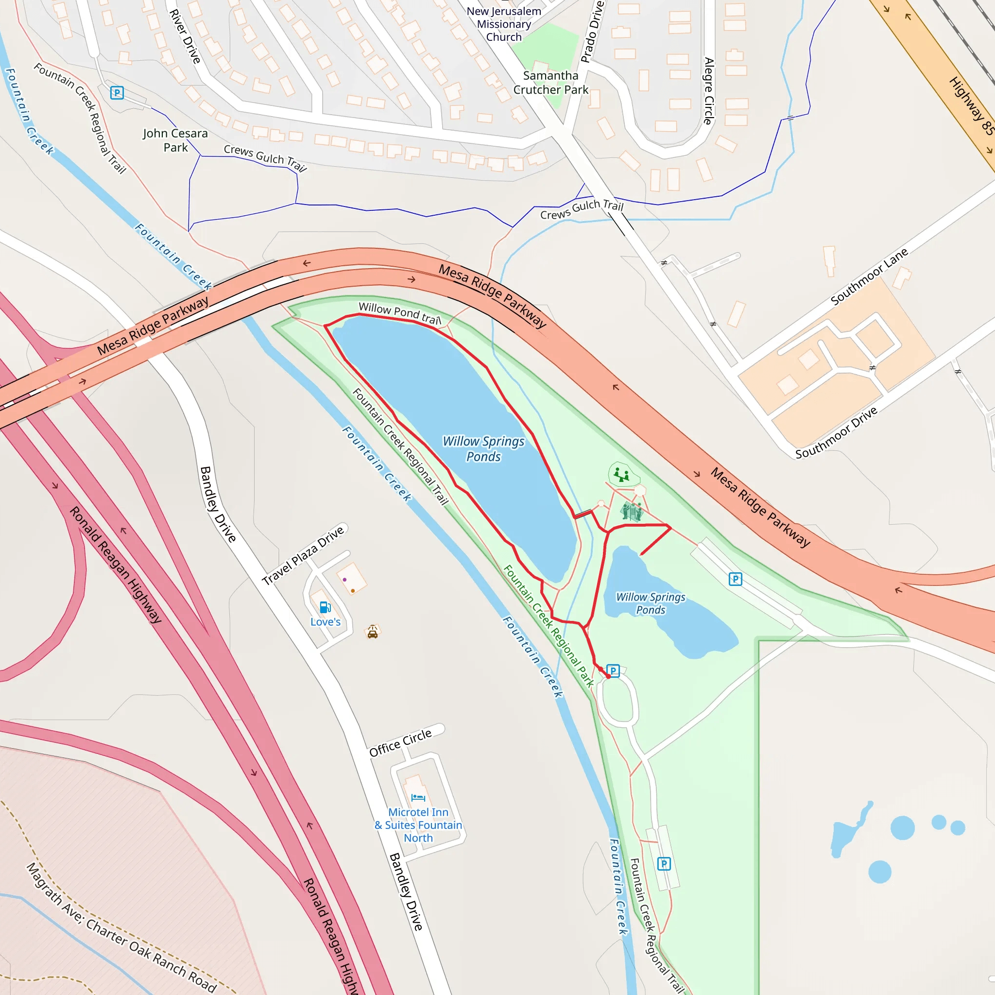 Willow Spring Pond Loop Trail mobile static map