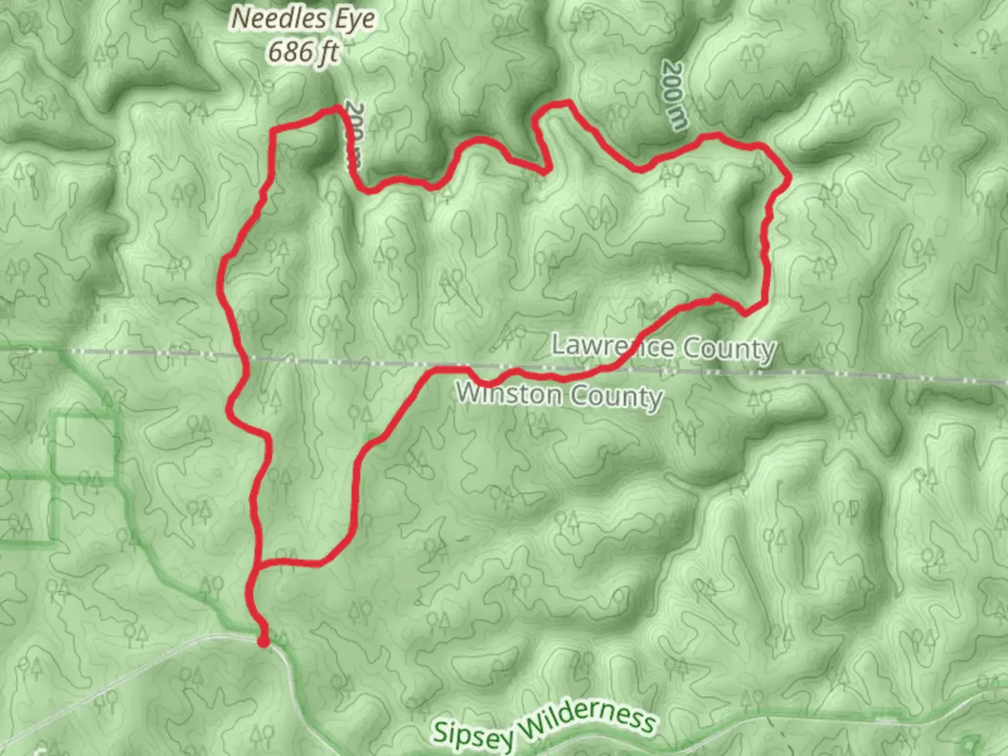 An image depicting the trail Randolph Wild Hiking and Sipsey Wild Hiking Trail and its surrounding area.
